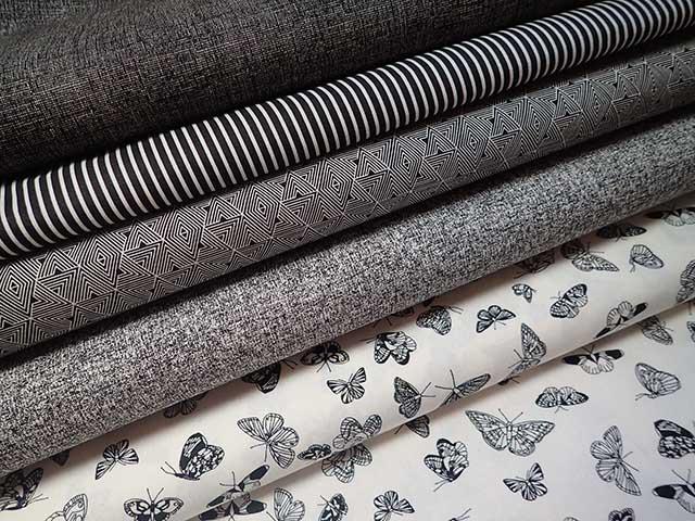 látka - LNĚNÝ EFEK - ČERNÝ TMAVÝ