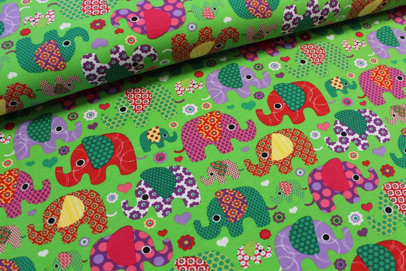 PLETENINA - ZELENÁ + BAREVNÍ SLONI