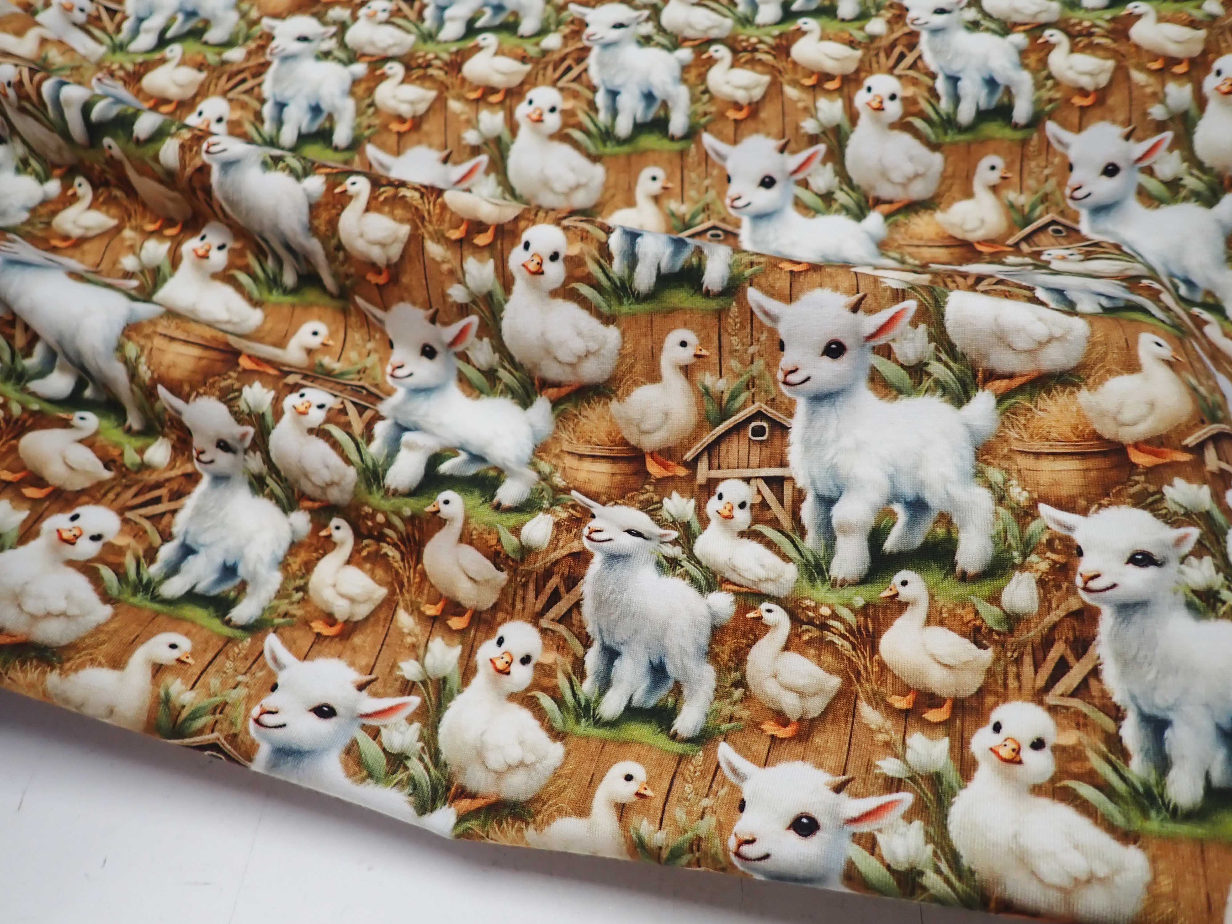 PLETENINA - JERSEY - FOTOTISK - FARMA - ZVÍŘÁTKA