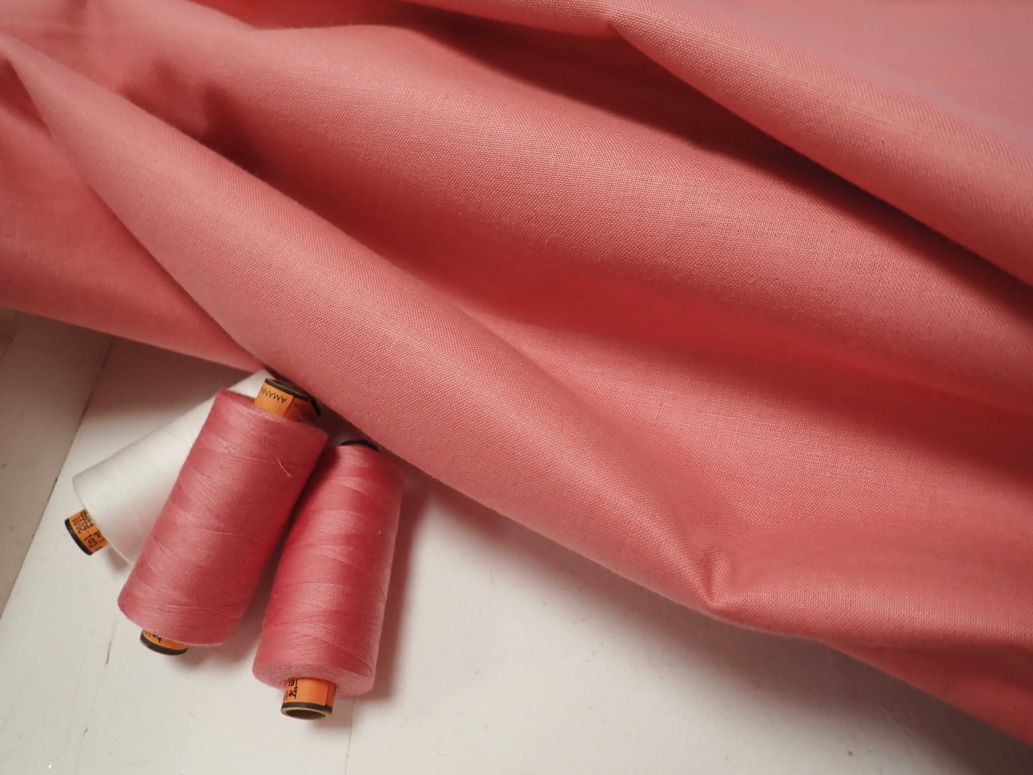 LÁTKA - JEDNOBAREVNÁ - BAVLNA - STARORŮŽOVÁ