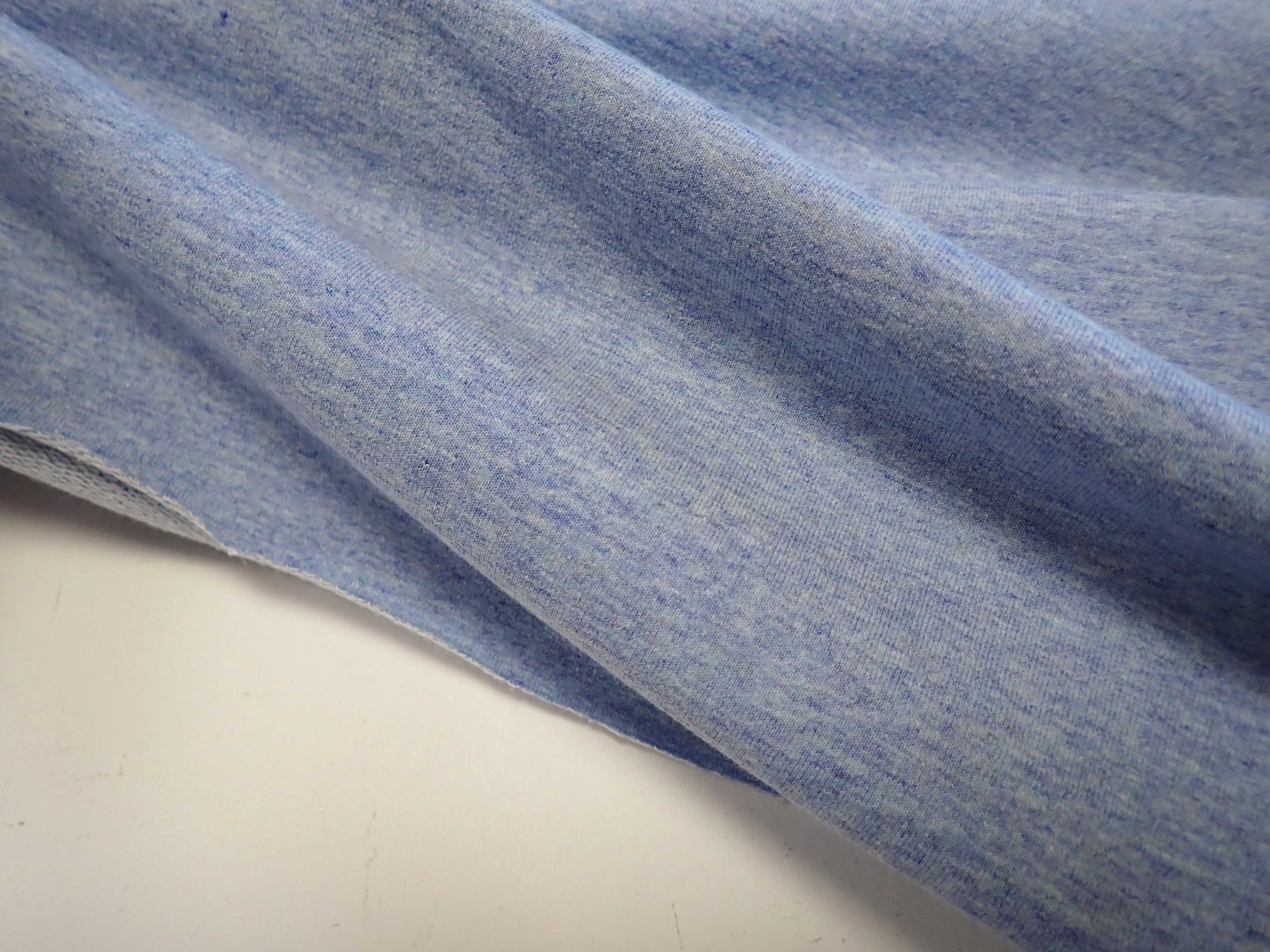 LÁTKA - TEPLÁKOVINA - DŽÍNOVÝ EFEKT - SVĚTLE MODRÝ