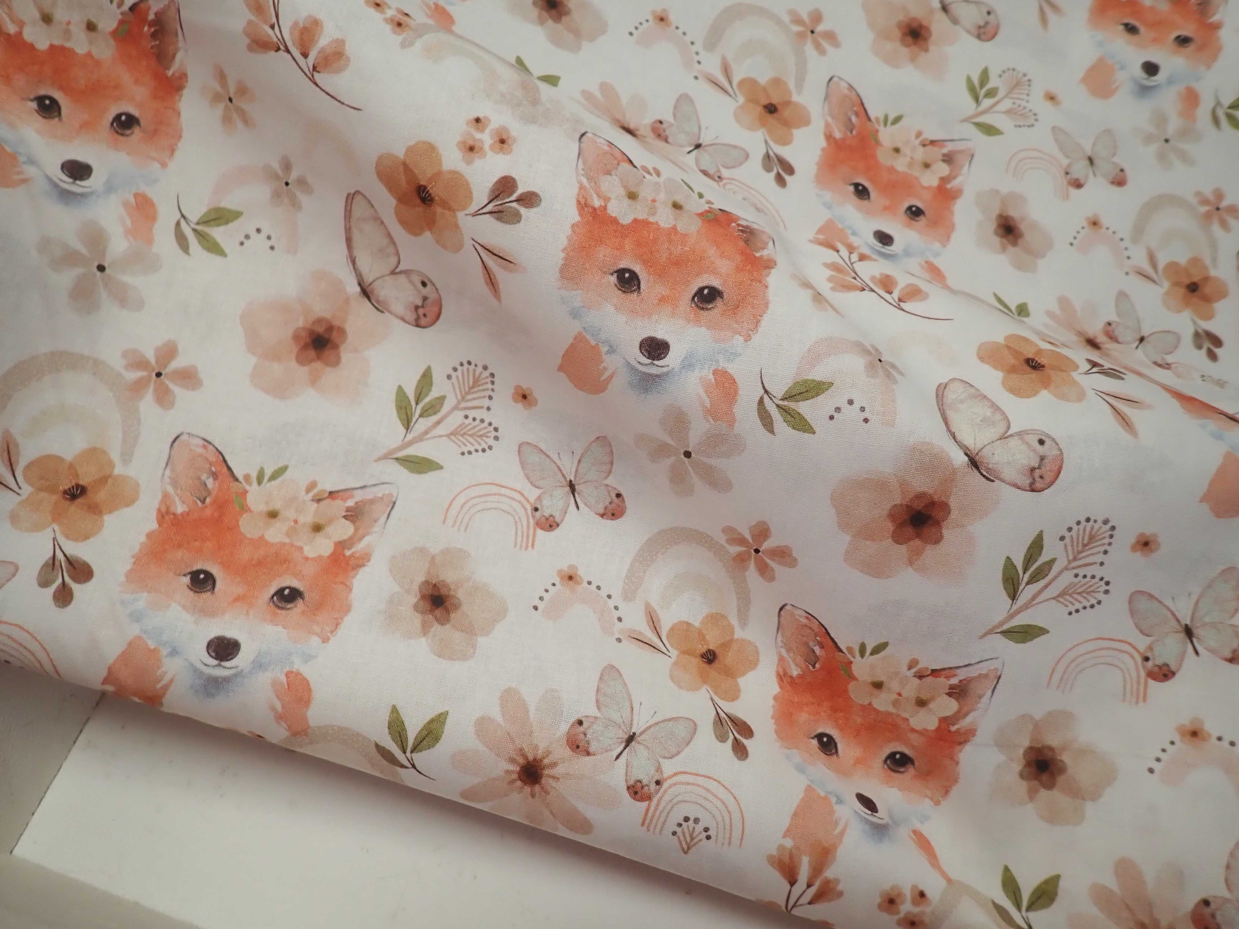 LÁTKA - LIŠKY - FOTOTISK - POPELÍN