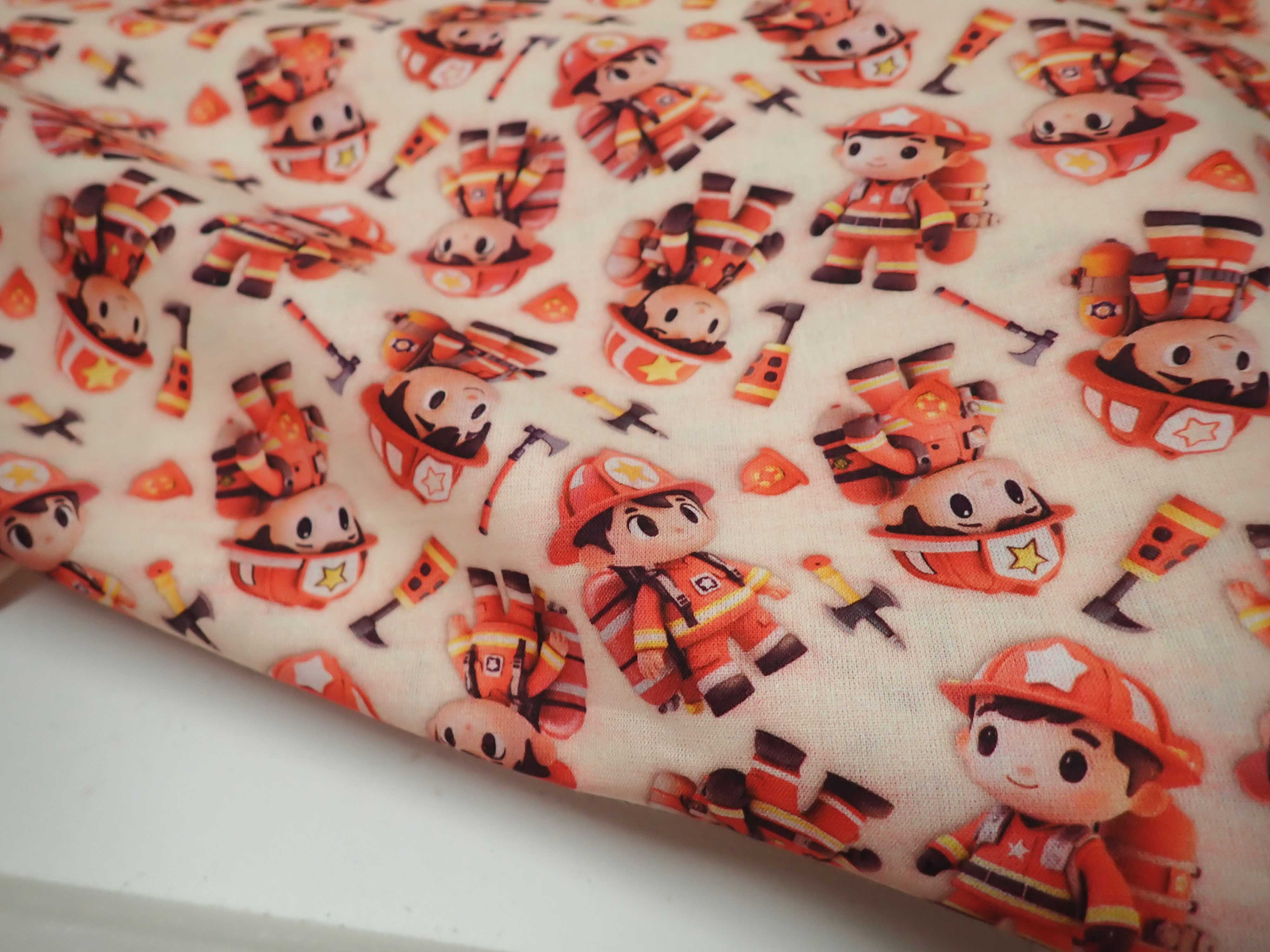 LÁTKA - HASIČI - FOTOTISK - POPELÍN