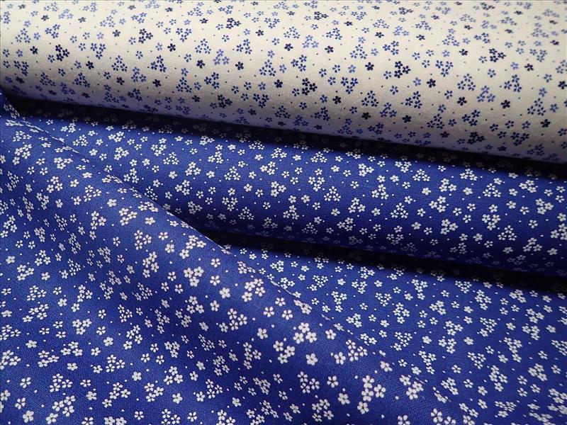 LÁTKA - TMAVĚ MODRÁ + BÍLÉ KYTIČKY