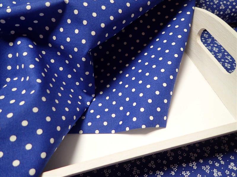 LÁTKA - TMAVĚ MODRÁ + BÍLÝ PUNTÍK