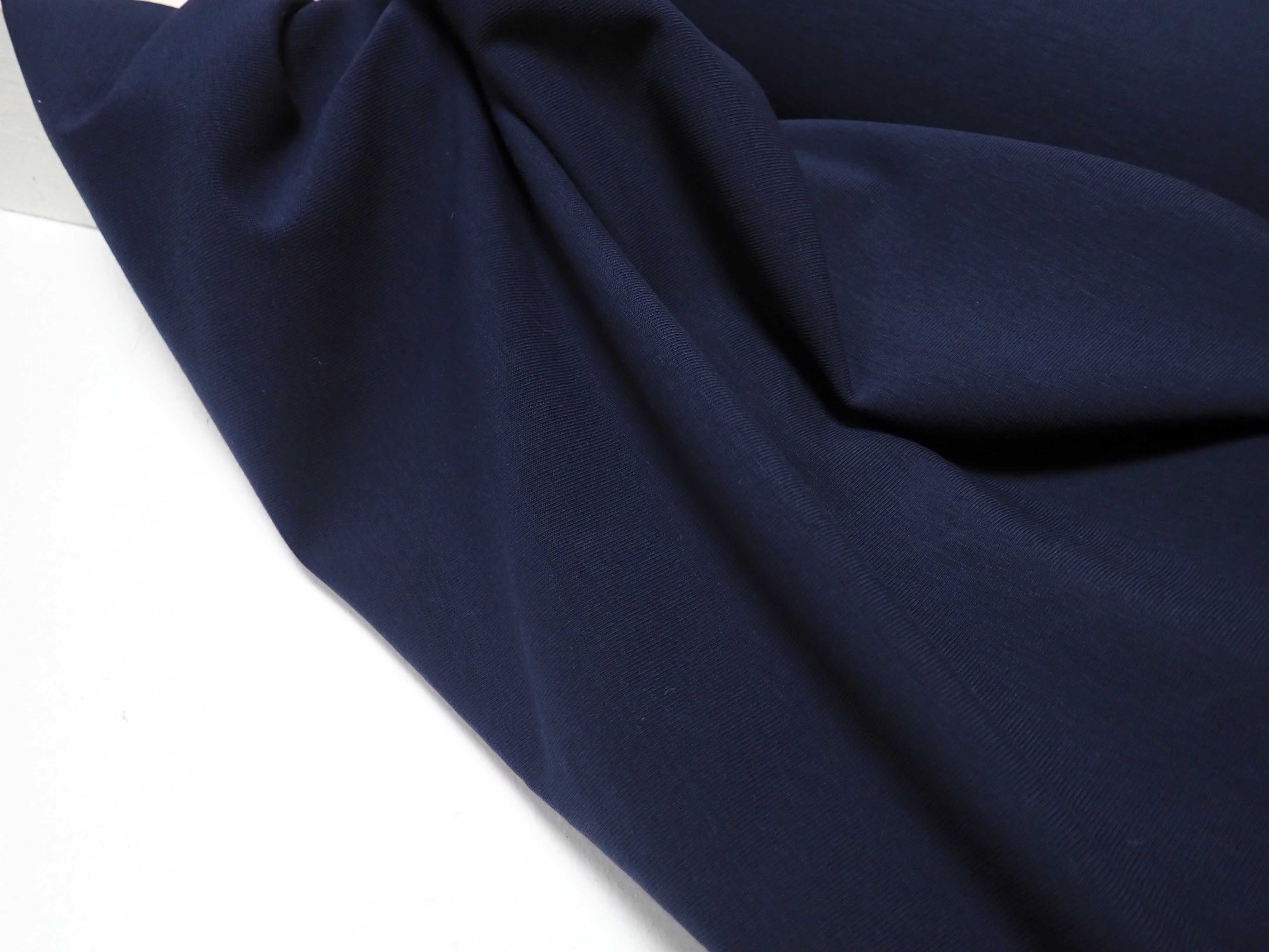 PLETENINA - JERSEY - TEMNĚ MODRÁ JEDNOBAREVNÁ