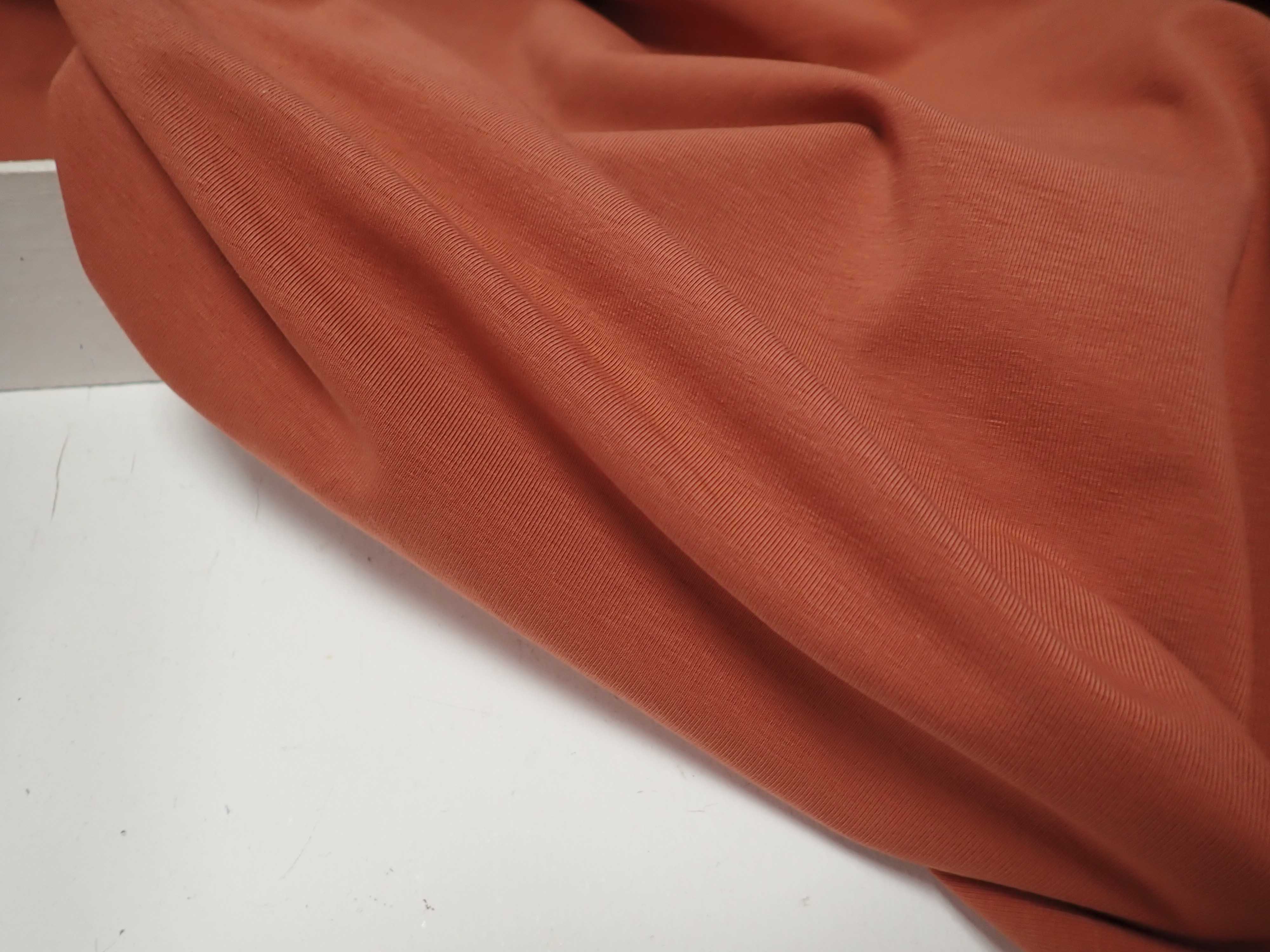 PLETENINA - JERSEY - REZAVOHNĚDÁ JEDNOBAREVNÁ