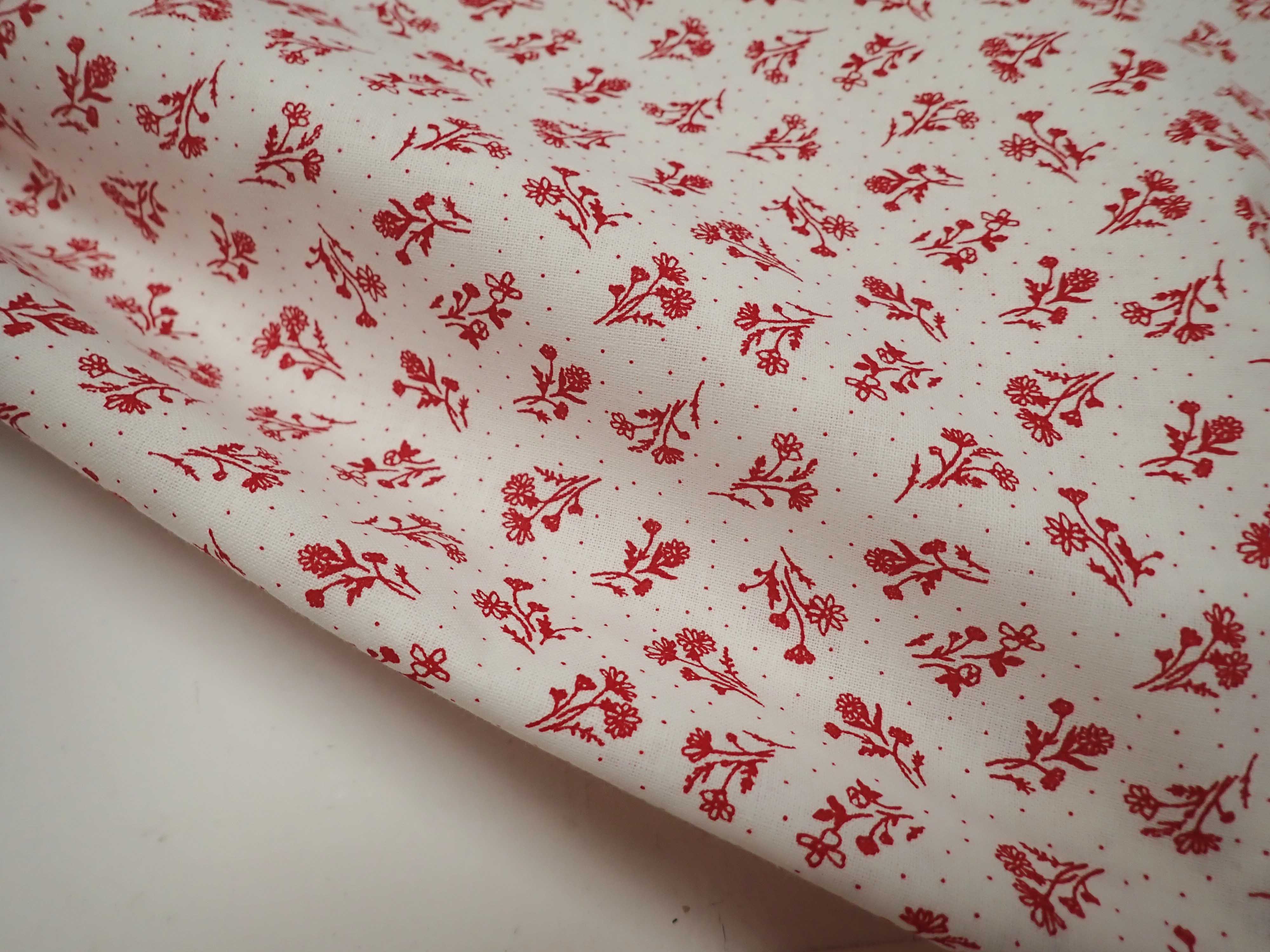 LÁTKA - BÍLÁ + ČERVENÉ KYTIČKY