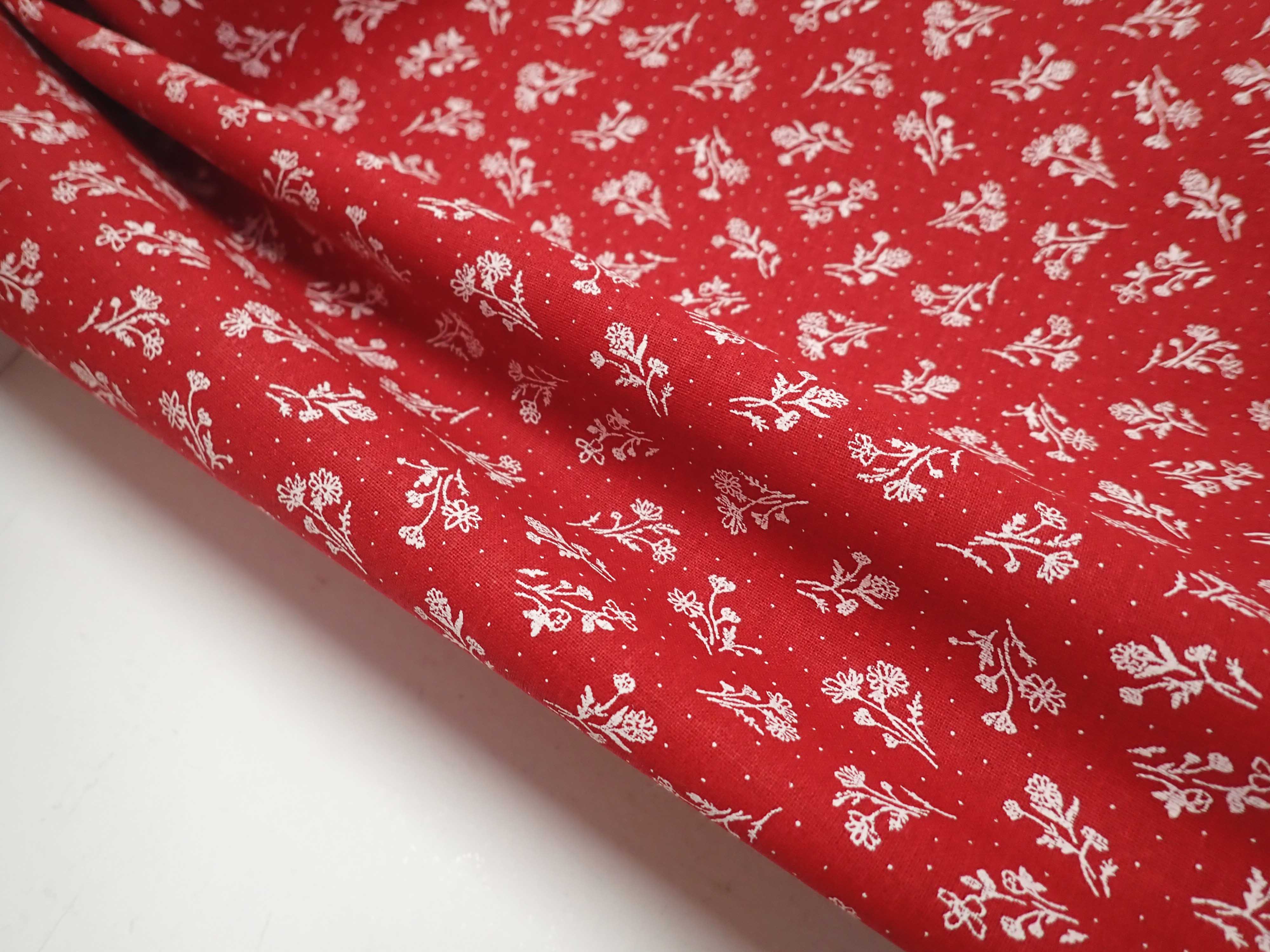 LÁTKA - ČERVENÁ + BÍLÉ KYTIČKY