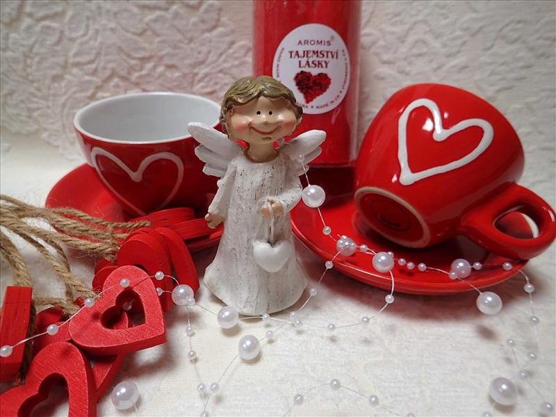 HRNÍČEK - ESPRRESO - ČERVENÝ + SRDÍČKO