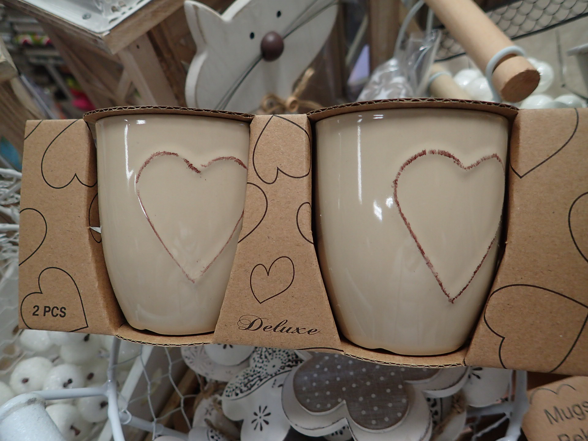 HRNÍČEK - SRDCE BÉŽOVÉ - 2 KUSY