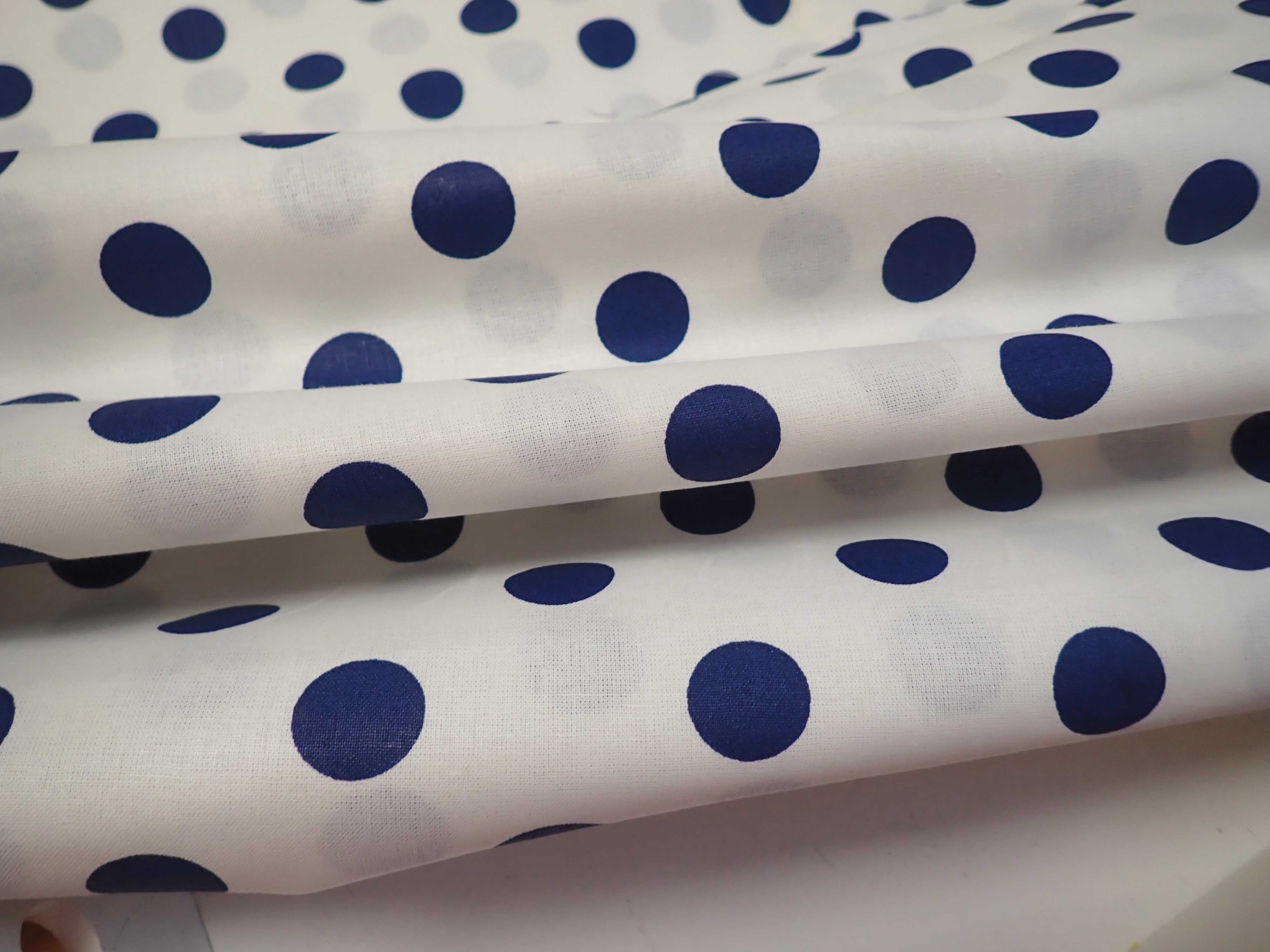 BÍLÁ + TMAVĚ MODRÝ PUNTÍK