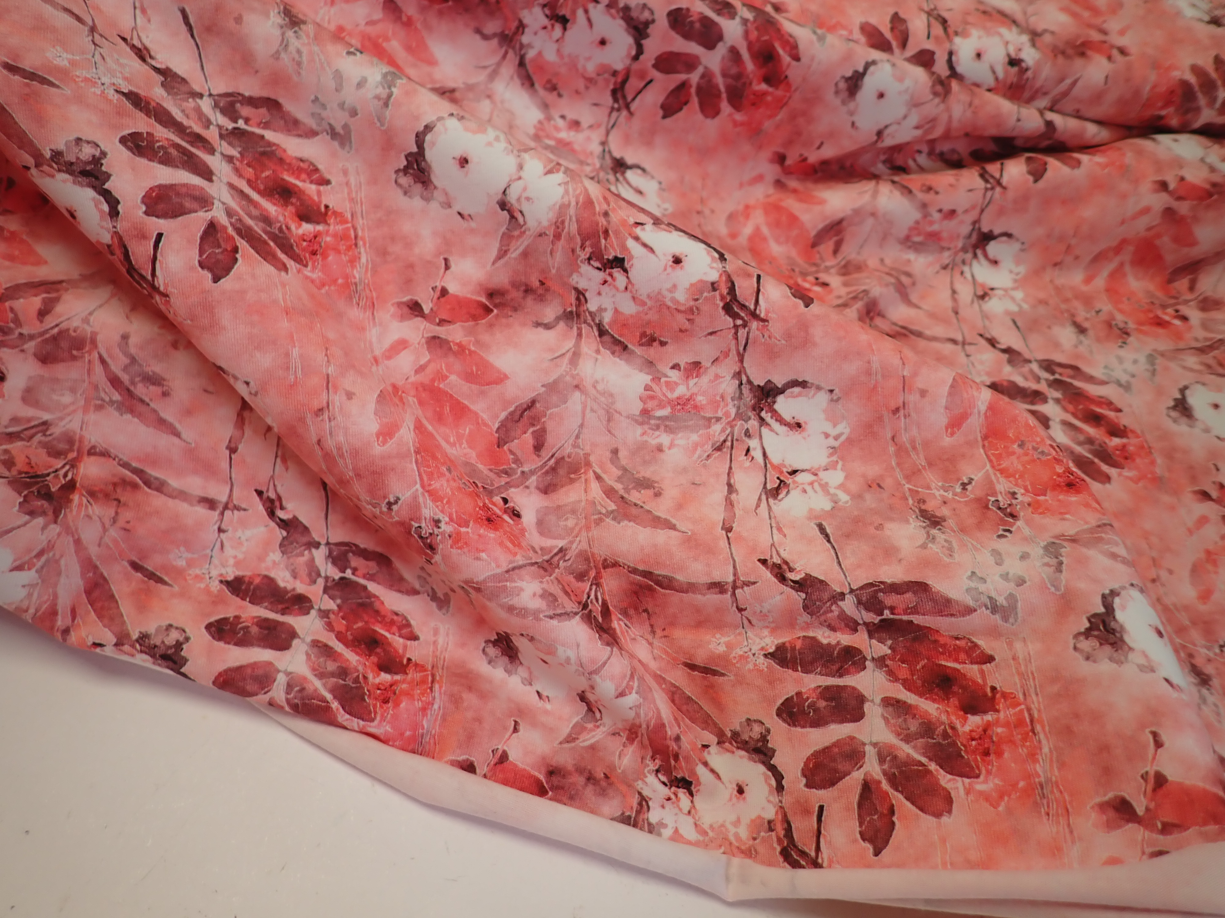 PLETENINA - JERSEY - FOTOTISK - RŮŽOVÁ