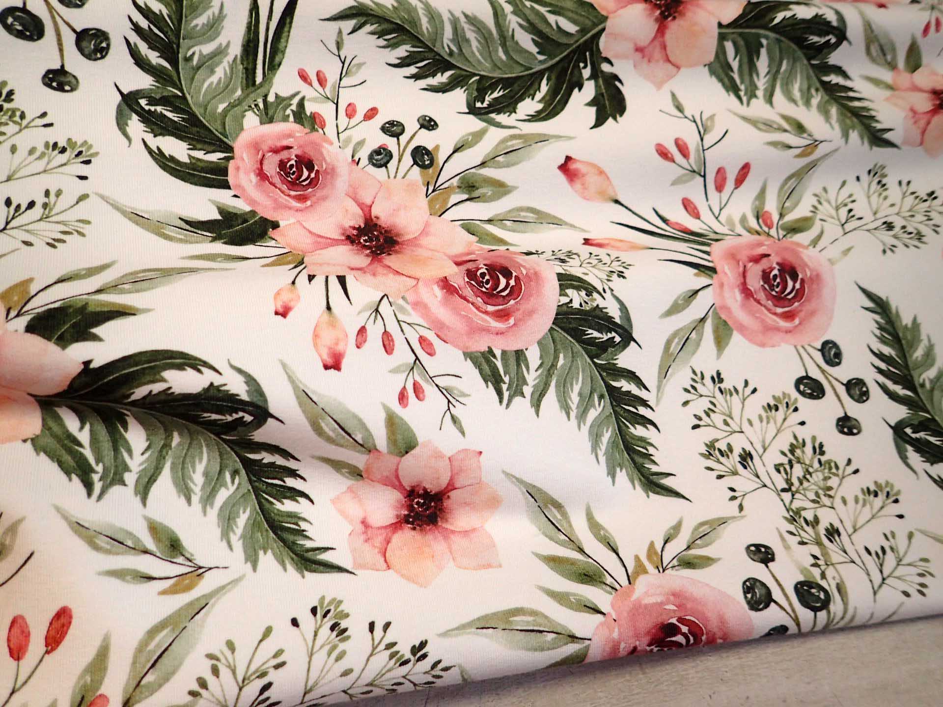 LÁTKA - TEPLÁKOVINA - FOTOTISK - KVĚTY