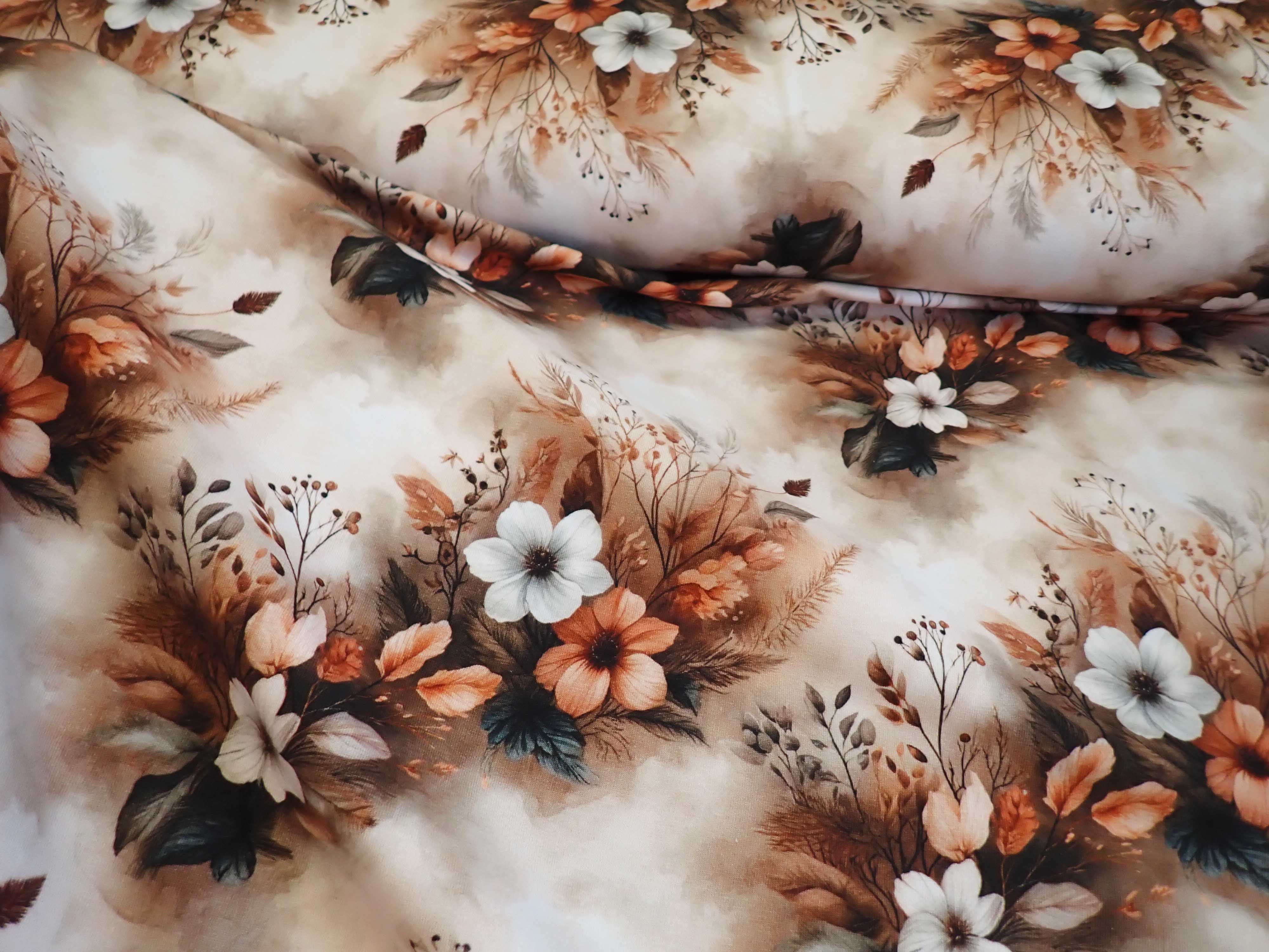 PLETENINA - JERSEY - FOTOTISK - KVĚTY