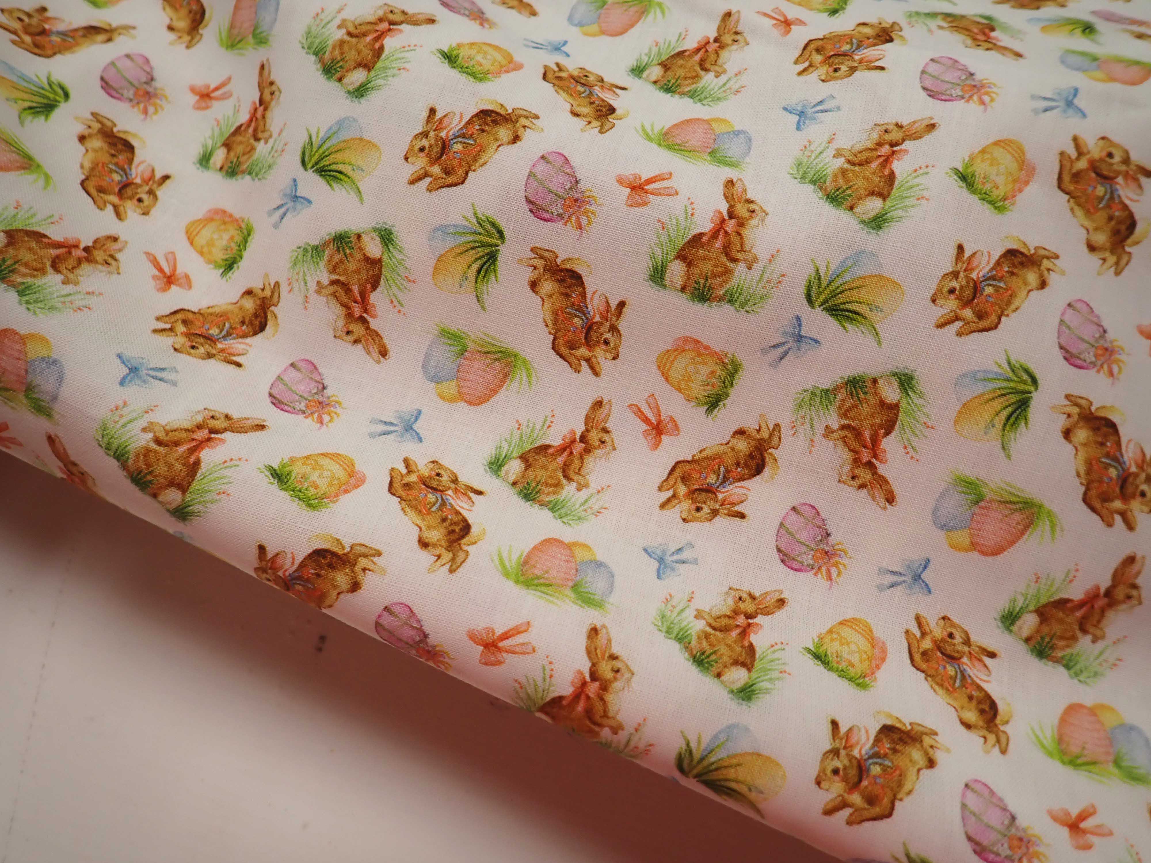 LÁTKA - POPELÍN - VELIKONOČNÍ - ZAJÍČCI + VAJÍČKA