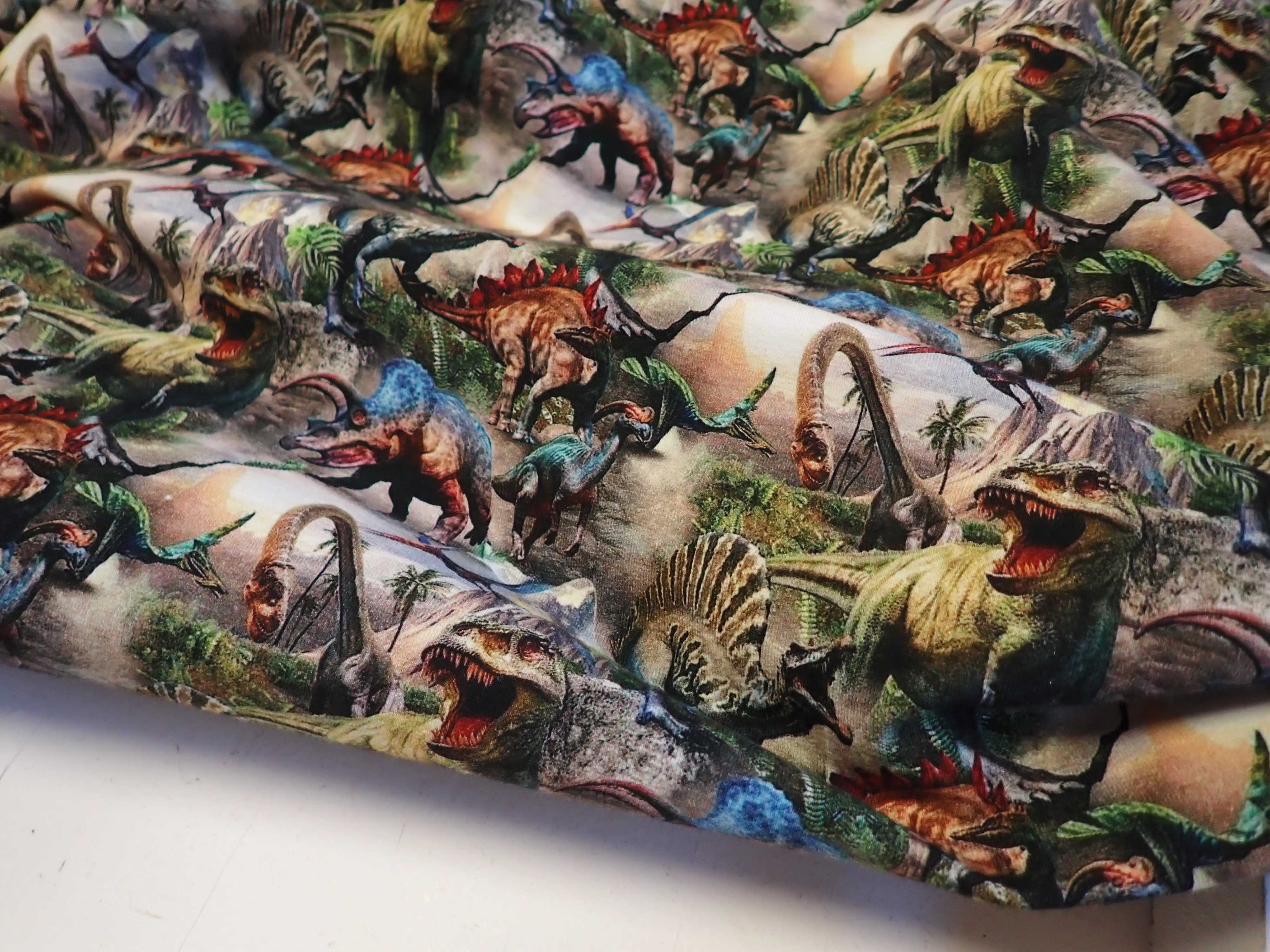 PLETENINA - JERSEY - FOTOTISK - DINOSAUŘI