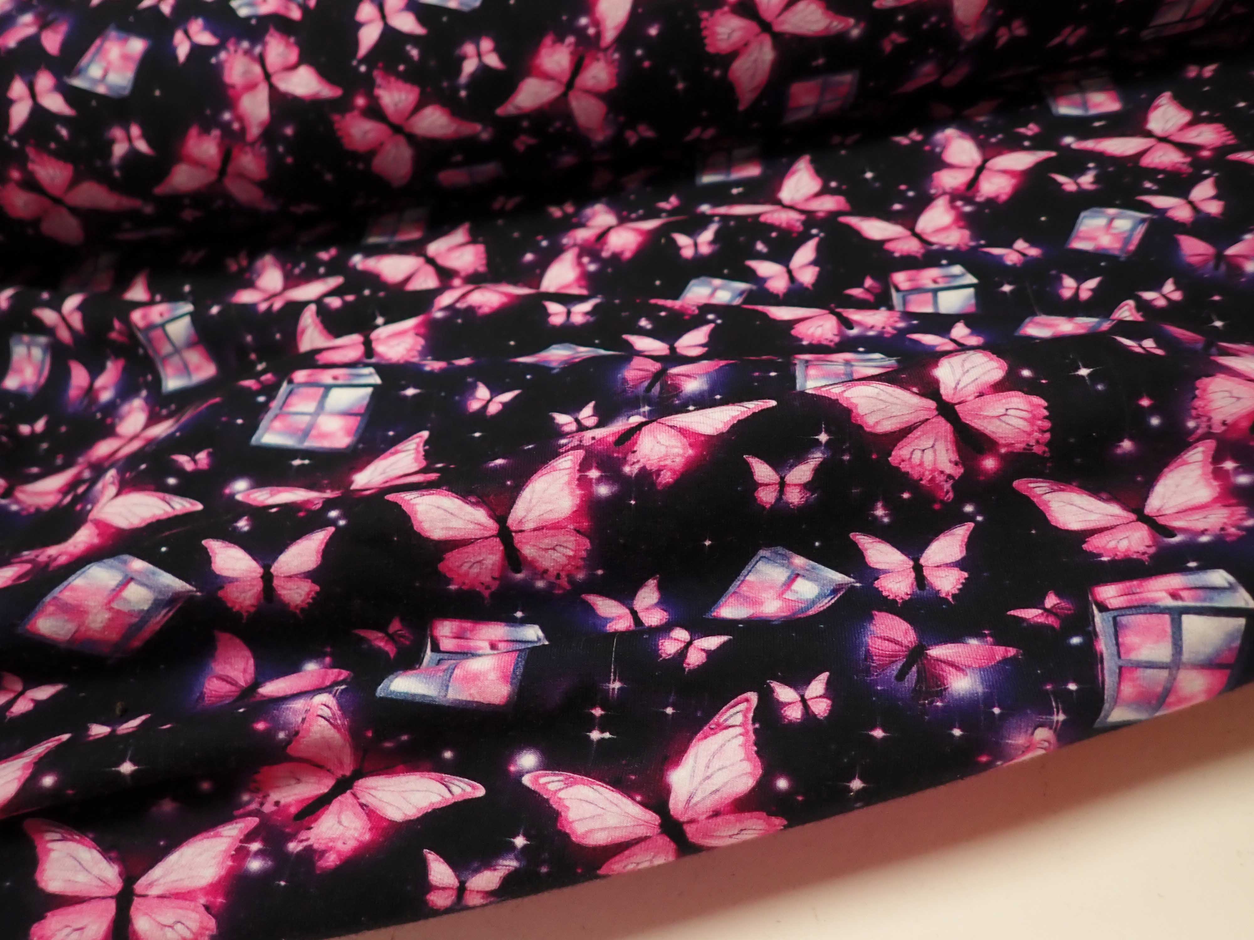 PLETENINA - JERSEY - FOTOTISK - MOTÝLCI