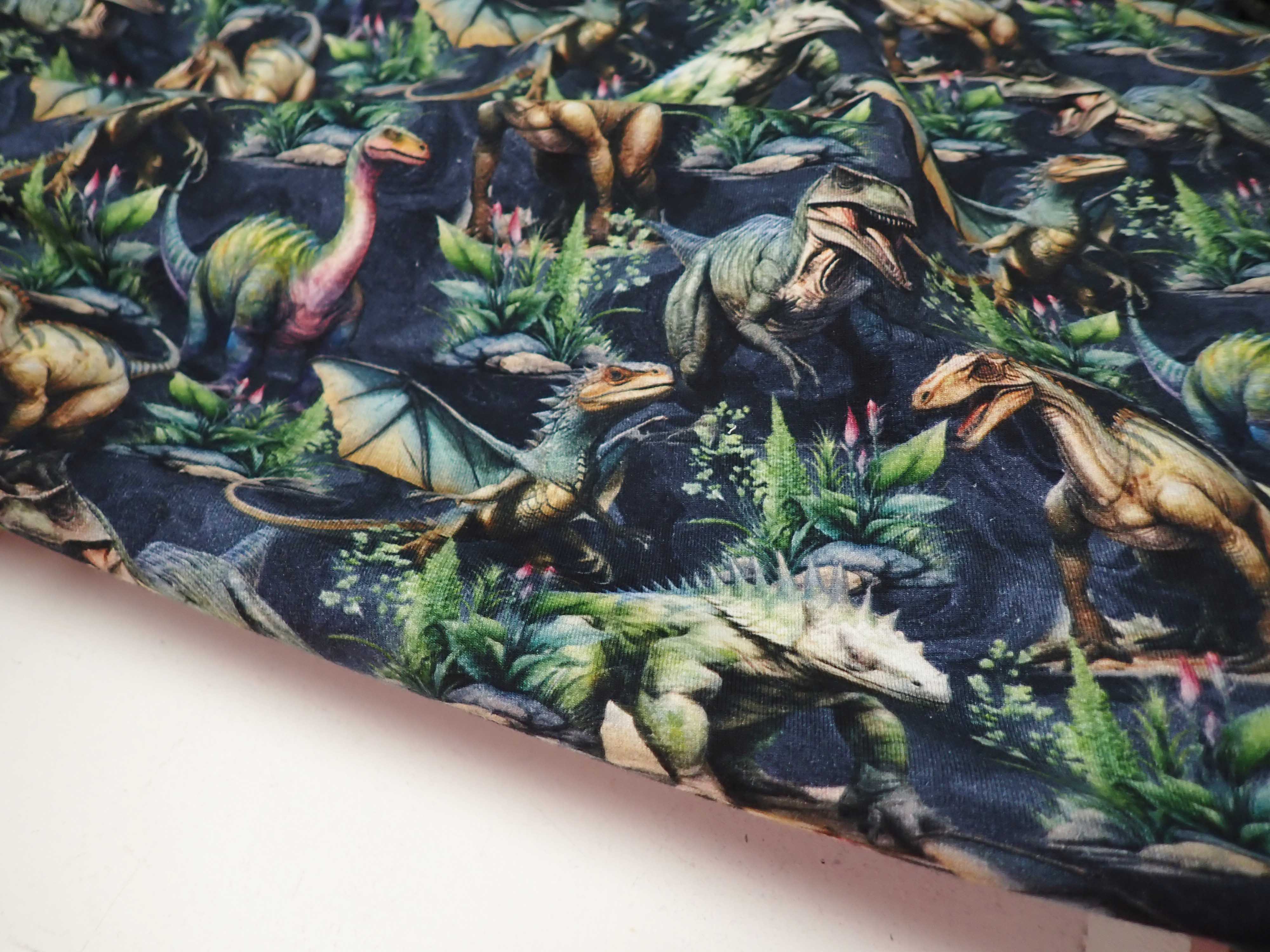PLETENINA - JERSEY - FOTOTISK - DINOSAUŘI