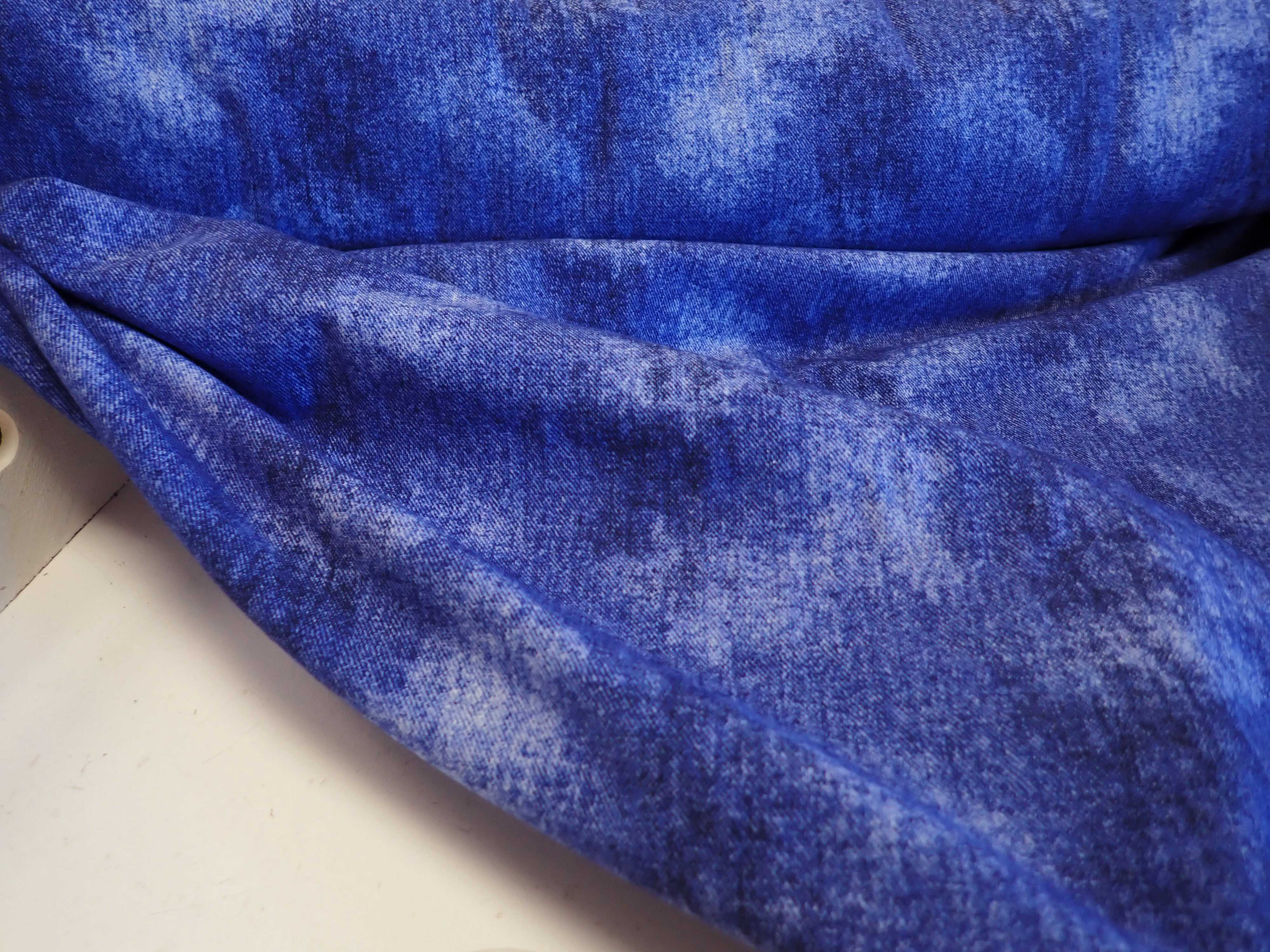 PLETENINA - JERSEY - FOTOTISK - IMITACE DŽÍNOVINY