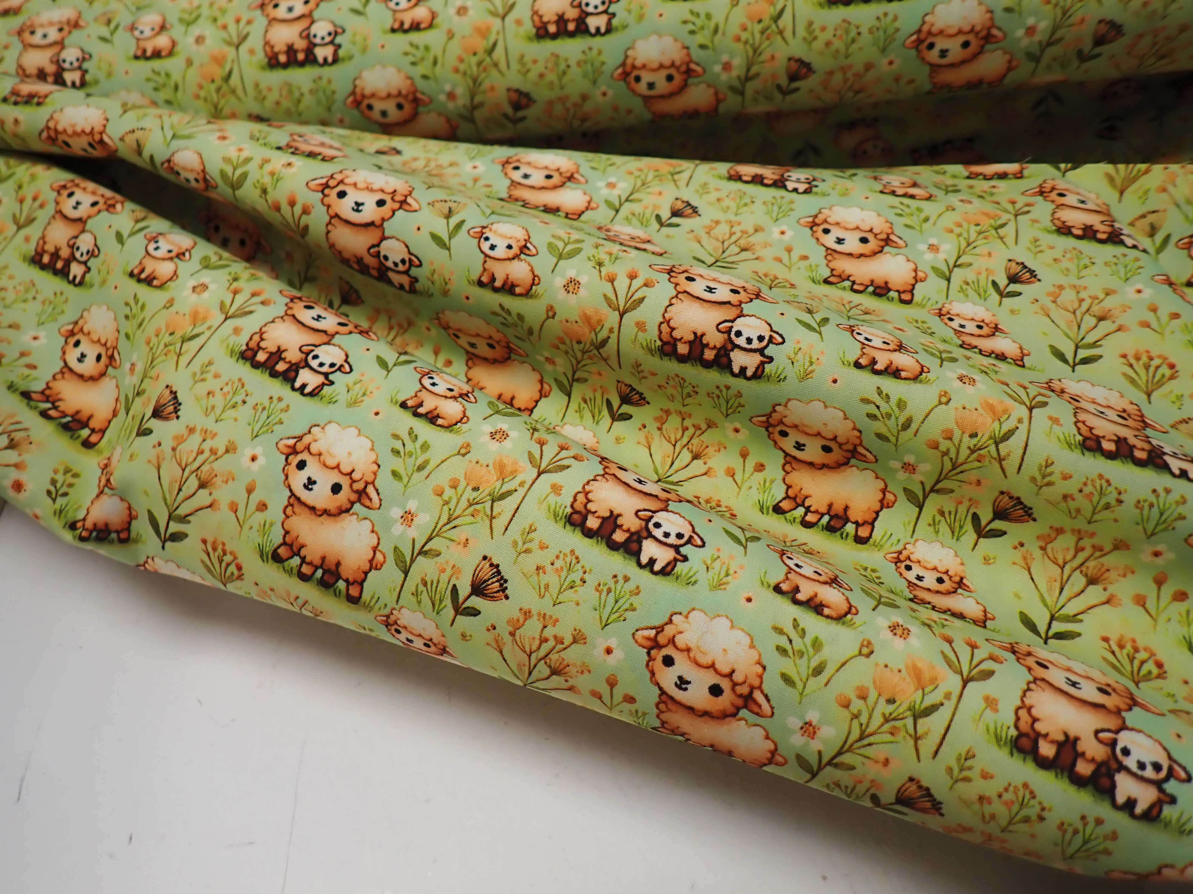 LÁTKA - POPELÍN - FOTOTISK - OVEČKY