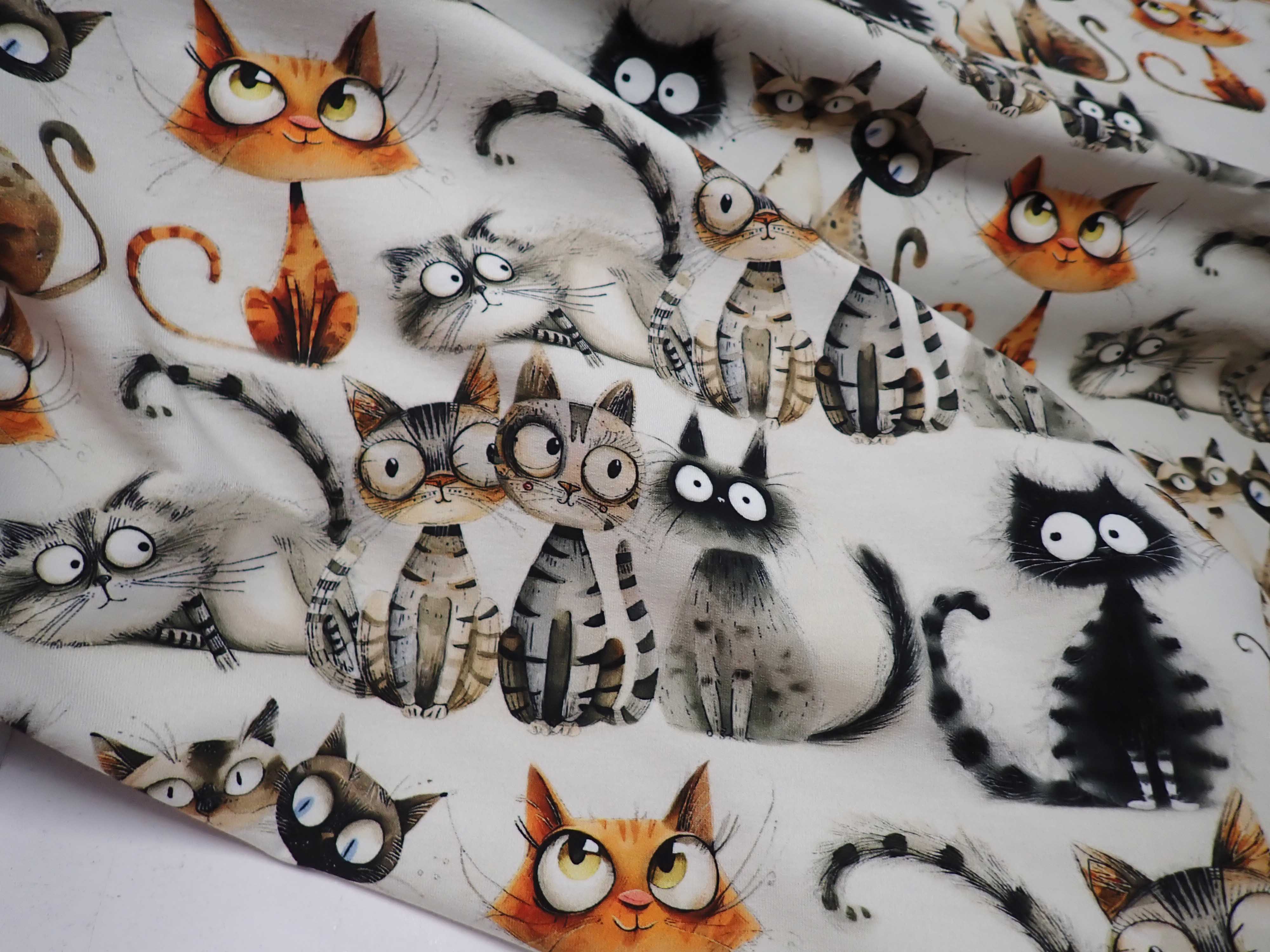 PLETENINA - JERSEY - FOTOTISK - KOČIČKY