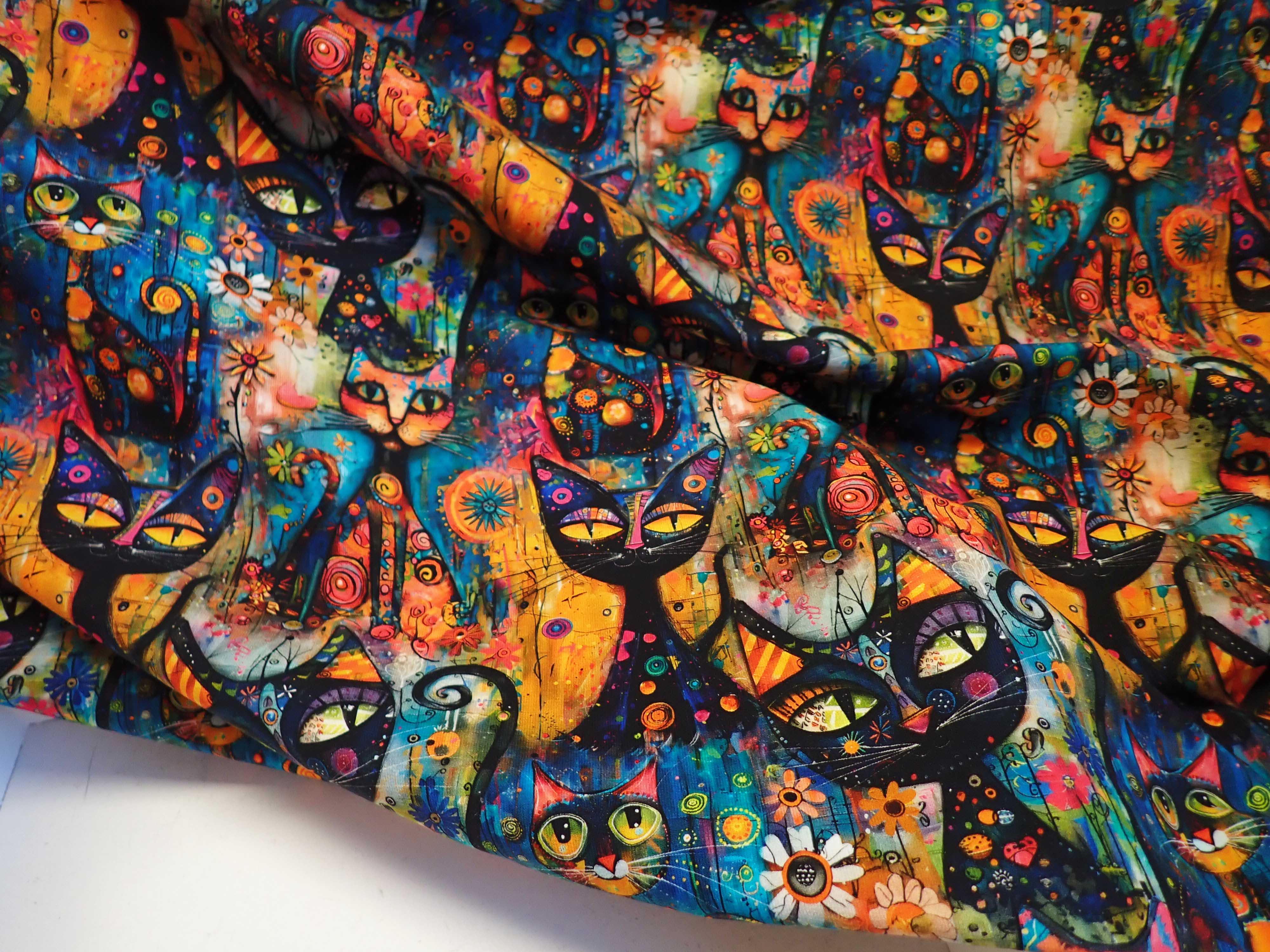 LÁTKA - TEPLÁKOVINA - FOTOTISK - KOČKY