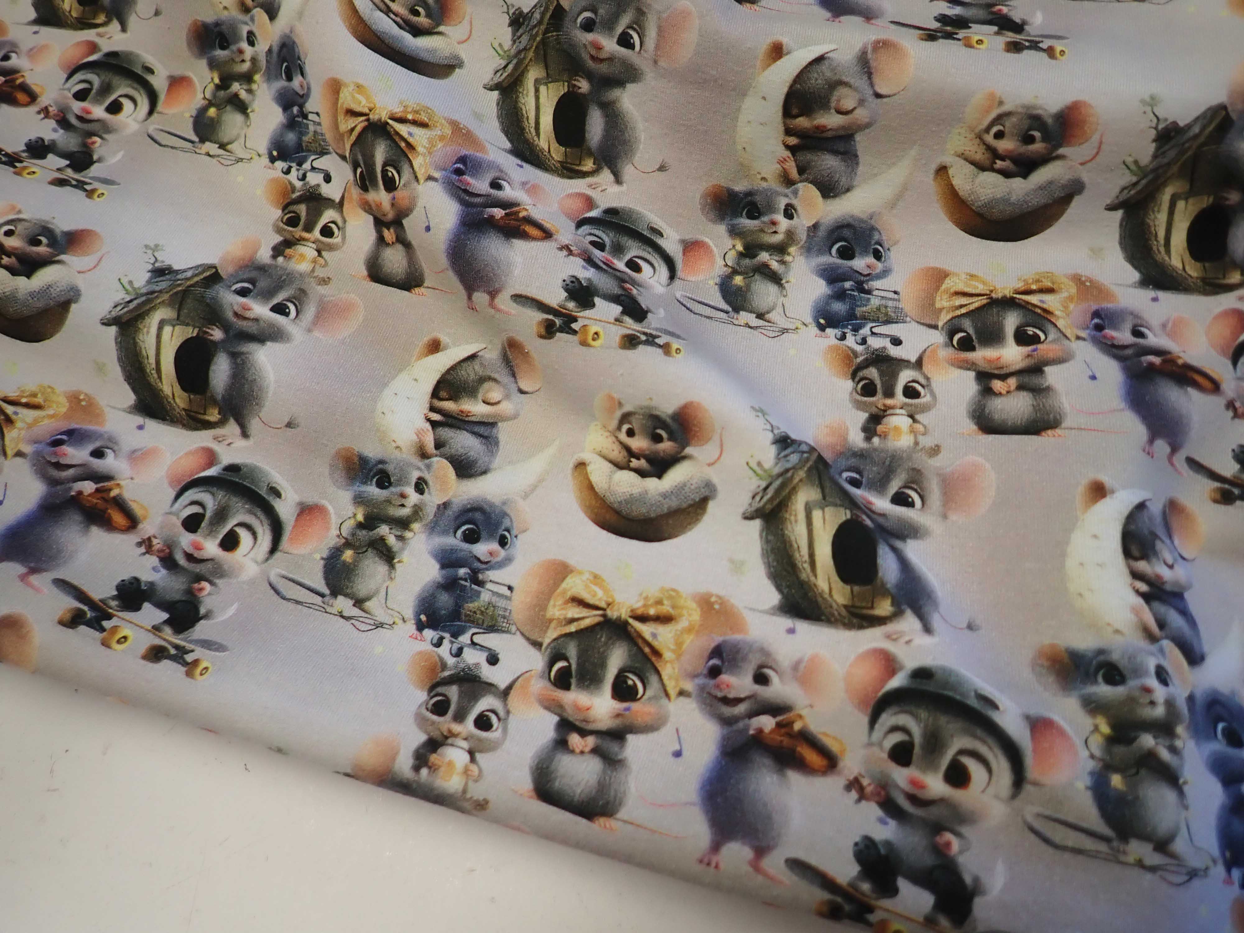 PLETENINA - JERSEY - FOTOTISK - MYŠKY