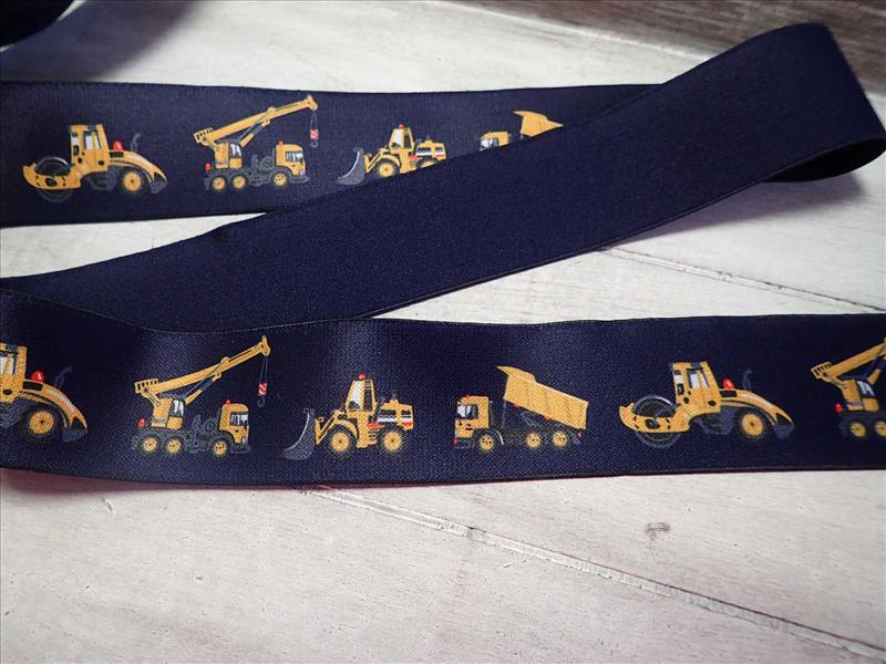 Gumička  - PRUŽENKA - TMAVĚ MODRÁ + BAGRY - 40 MM