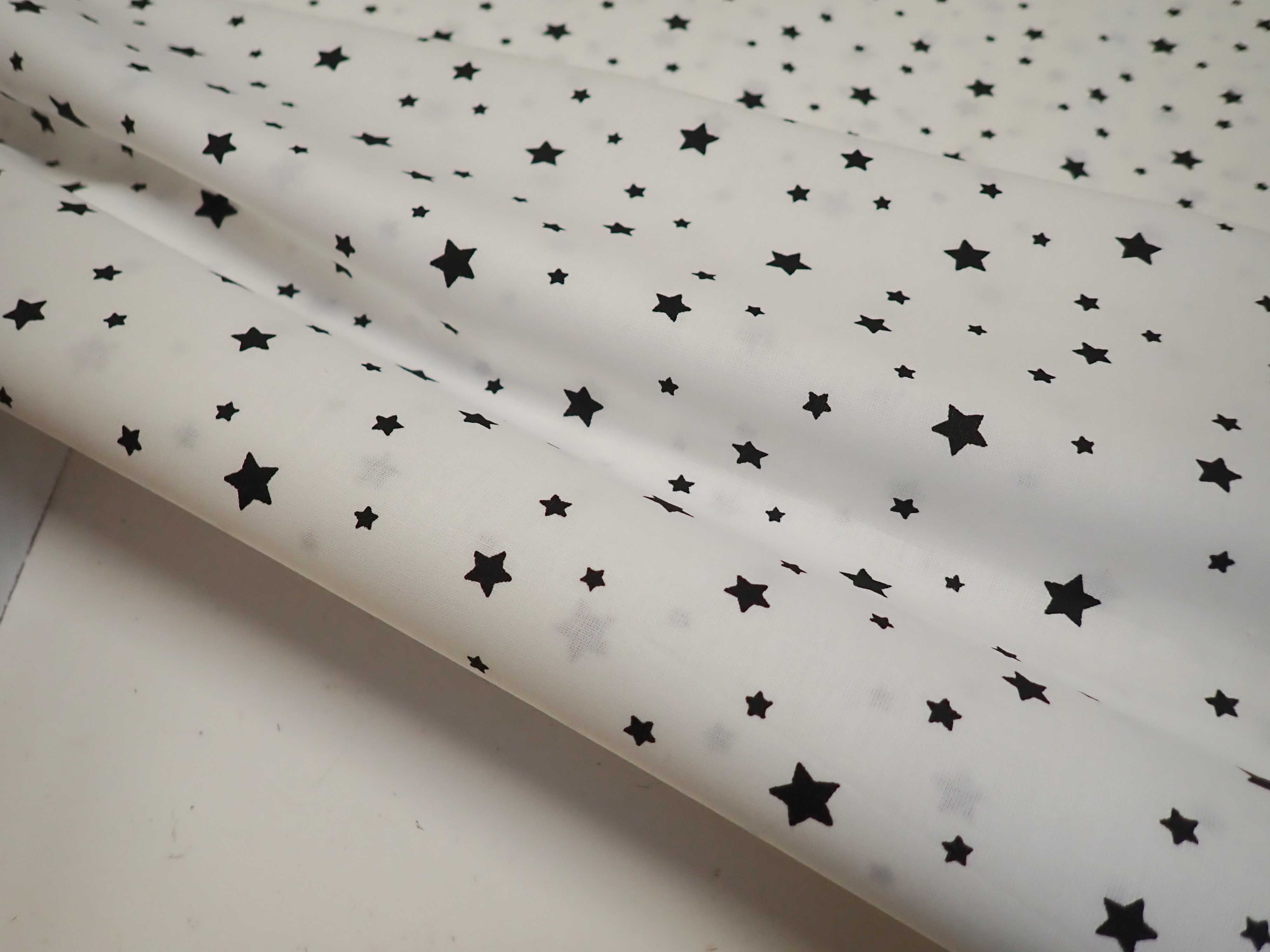 LÁTKA - BÍLÁ + ČERNÉ HVĚZDIČKY