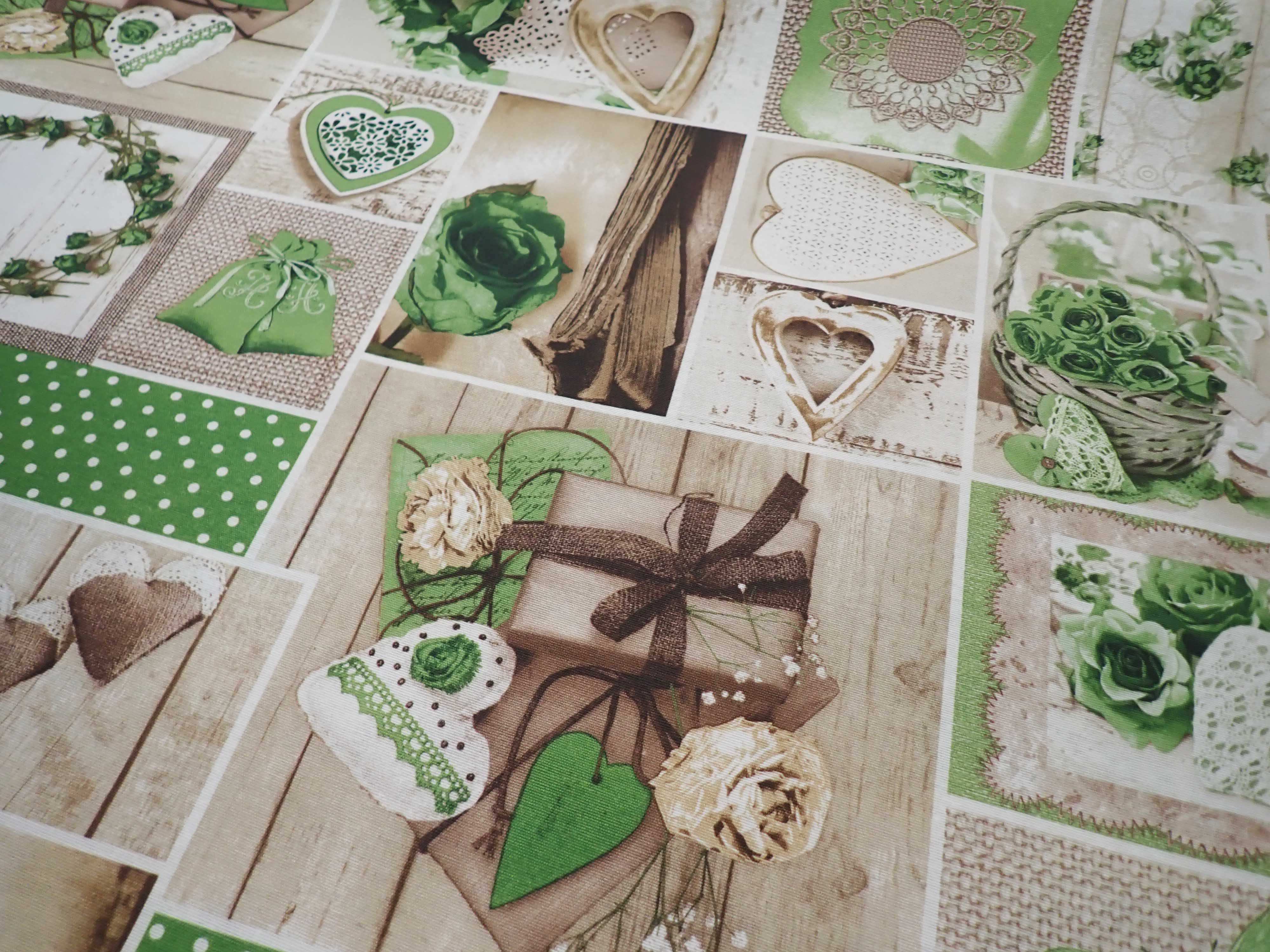 LÁTKA - POTAHOVKA - SRDÍČKA - ZELENÁ