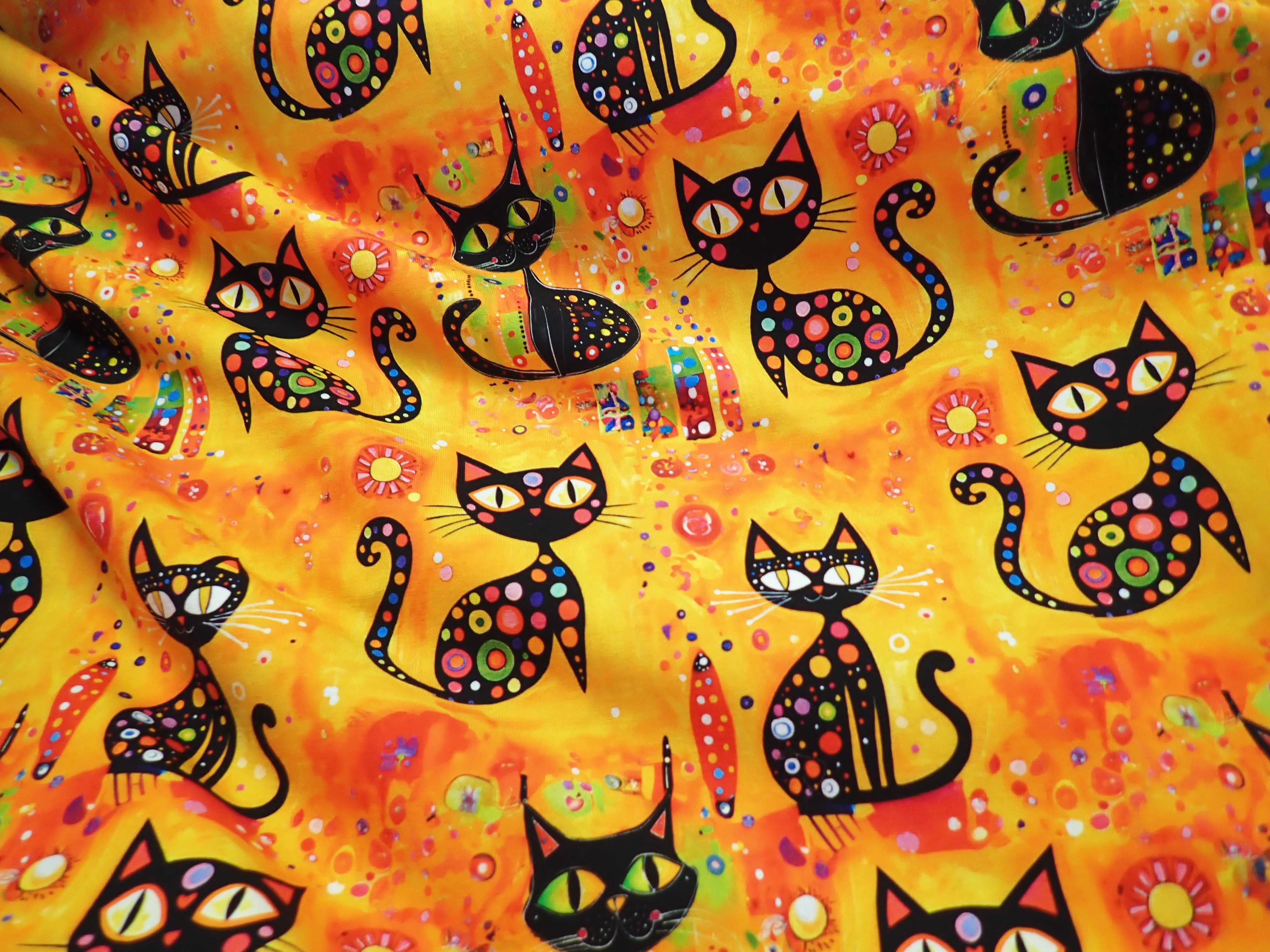 LÁTKA - TEPLÁKOVINA - FOTOTISK - KOČKY