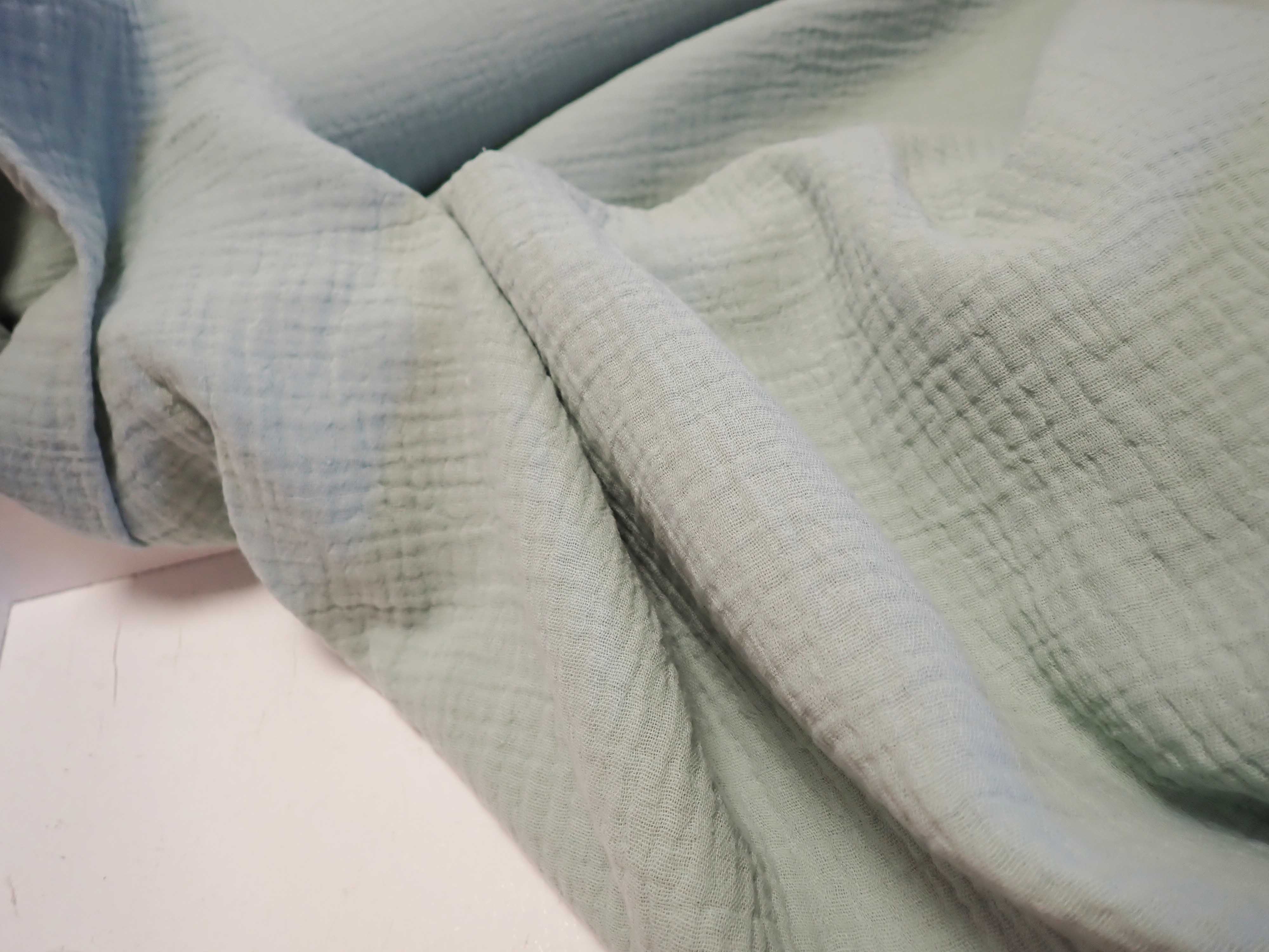 LÁTKA - DVOJITÁ GÁZOVINA - MUŠELÍN - SVĚTLE MENTOLOVÁ