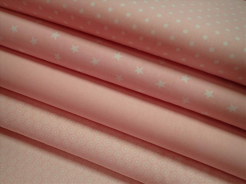 LÁTKA - RŮŽOVÁ + BÍLÉ HVĚZDIČKY