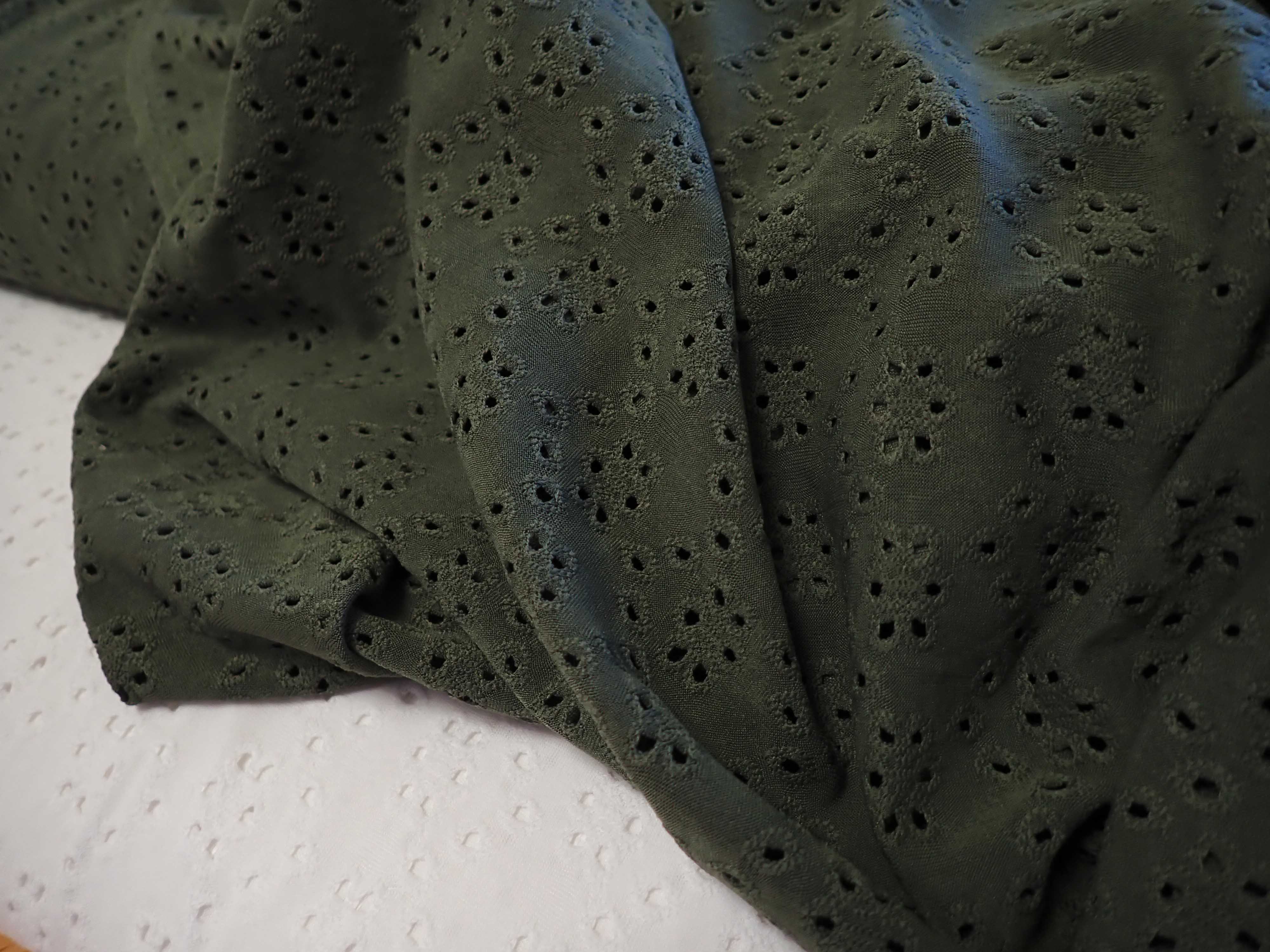 PLETENINA - JERSEY - VYŠÍVANÁ - MADEIRA - KHAKI