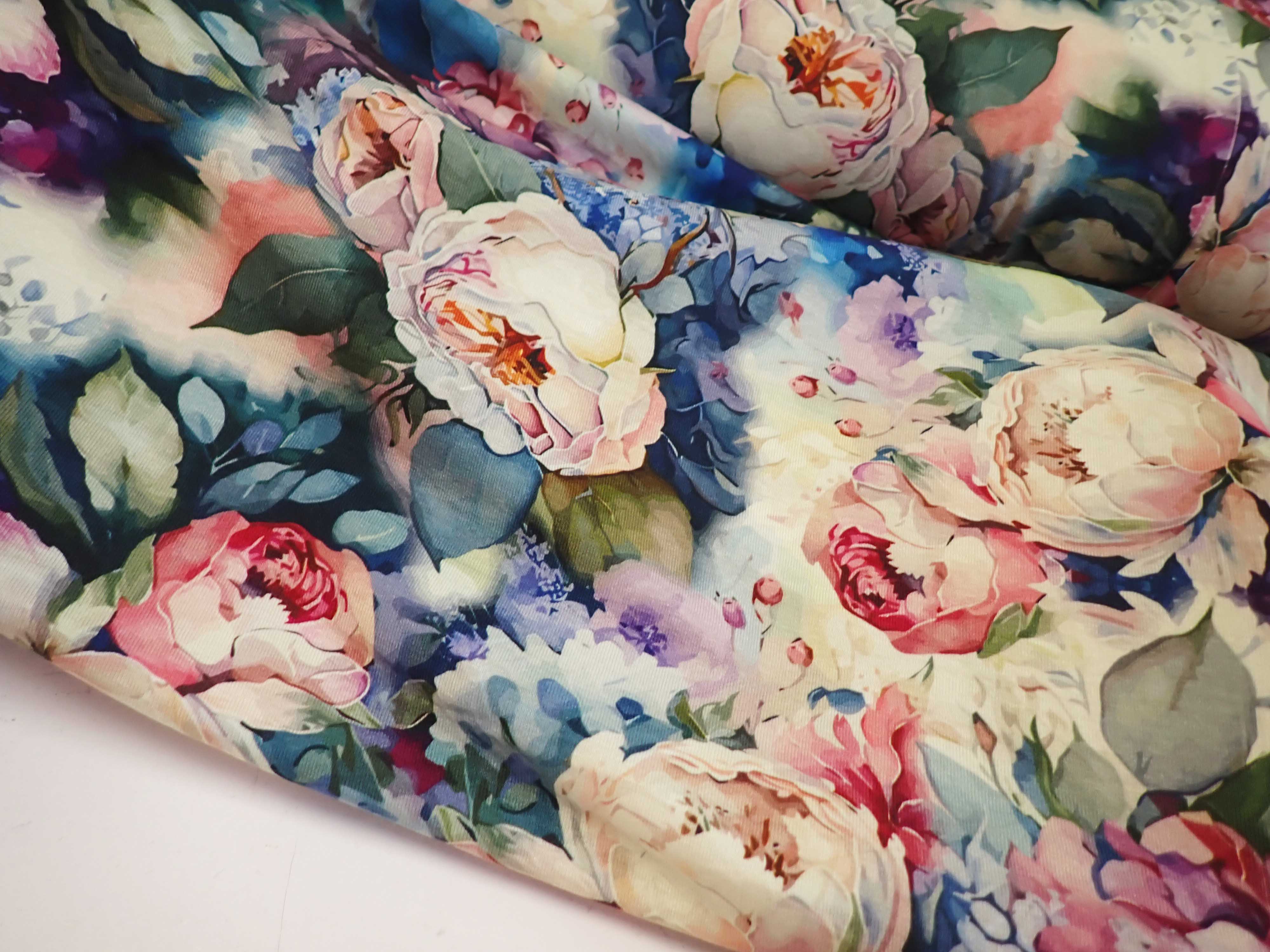 VISKÓZOVÝ ÚPLET - KVĚTY - FOTOTISK