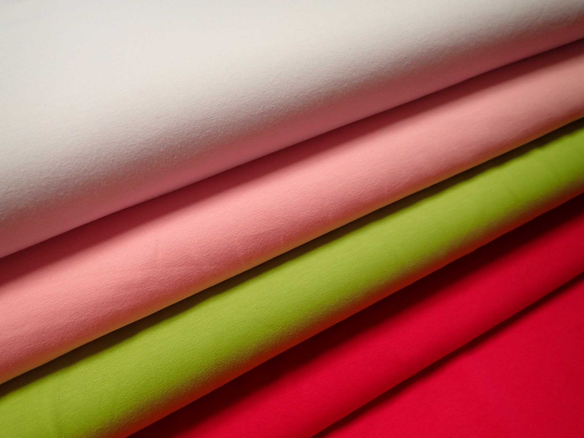 PLETENINA - JERSEY  - JEDNOBAREVNÁ - BÍLÁ