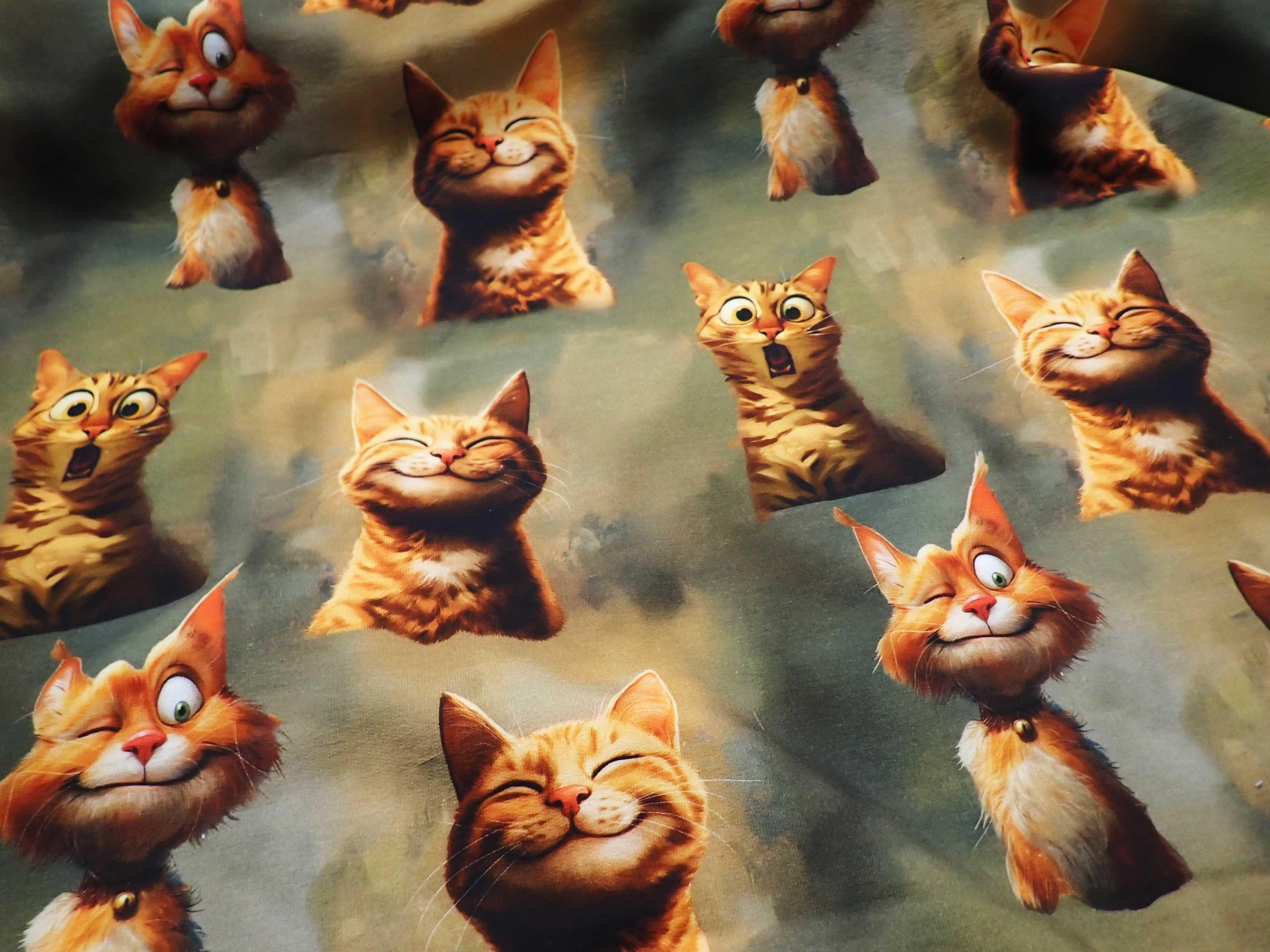 LÁTKA - TEPLÁKOVINA - FOTOTISK - KOČKY