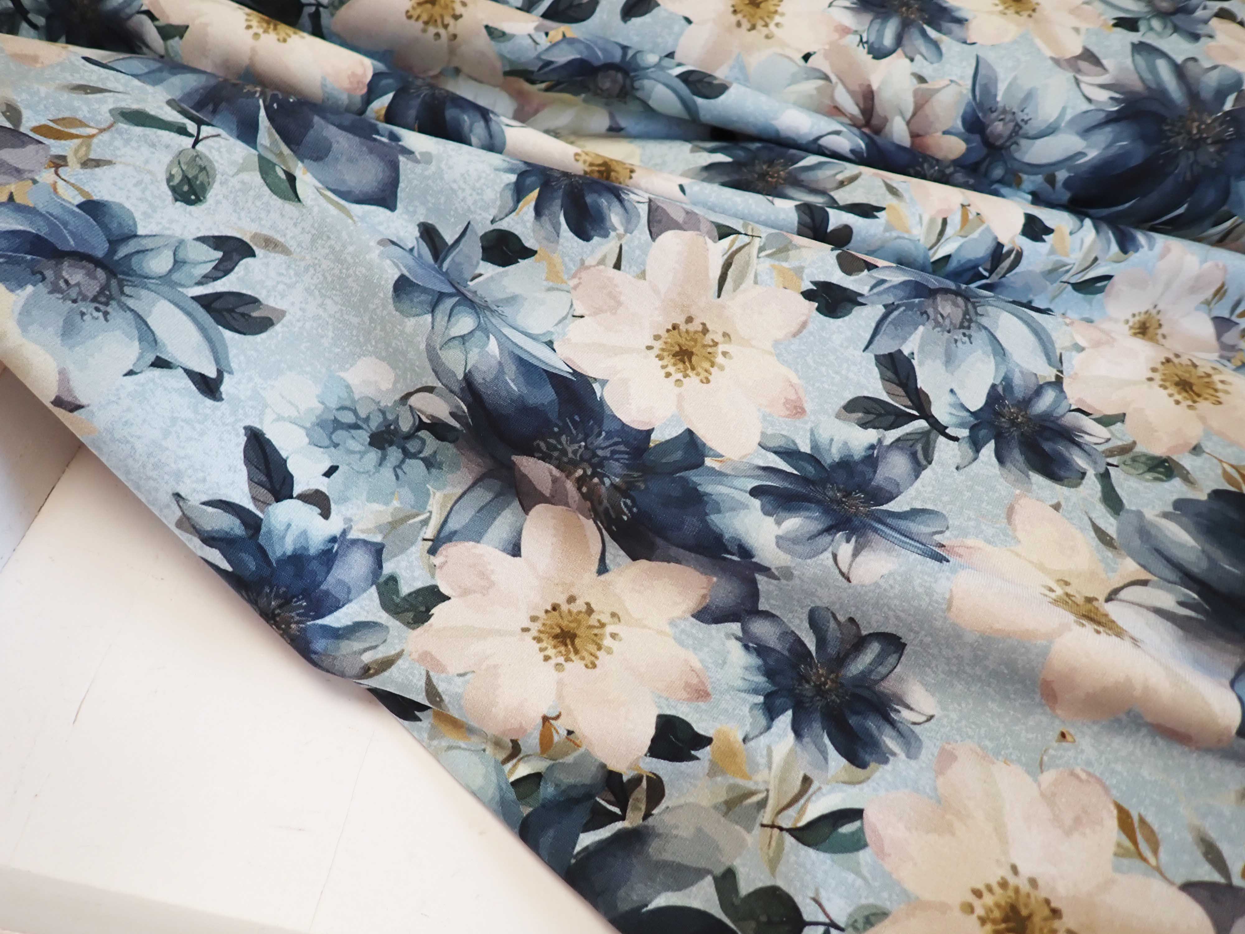 PLETENINA - JERSEY - FOTOTISK - KVĚTY