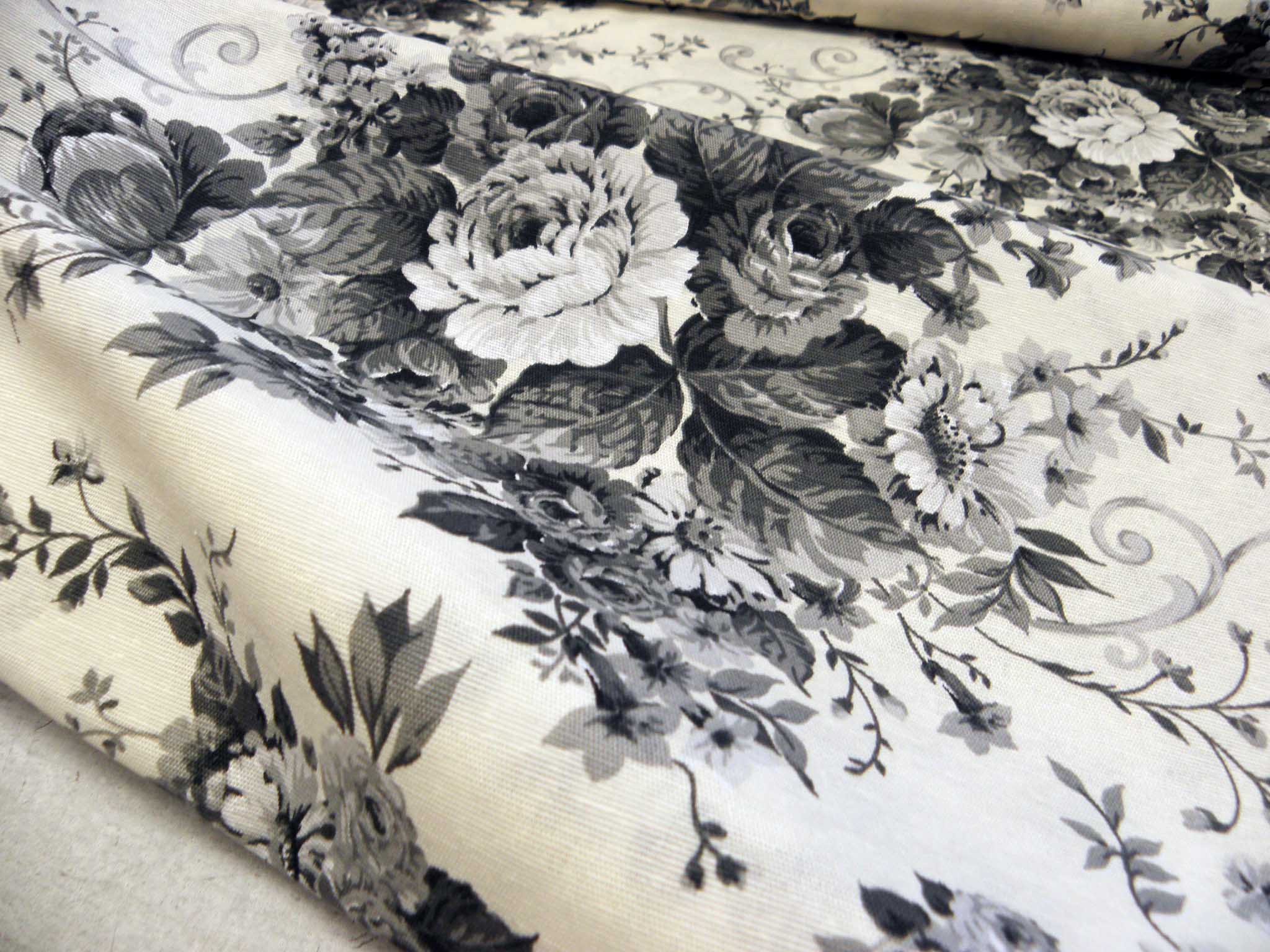 LÁTKA - POTAHOVKA - ŠEDÉ KVĚTY