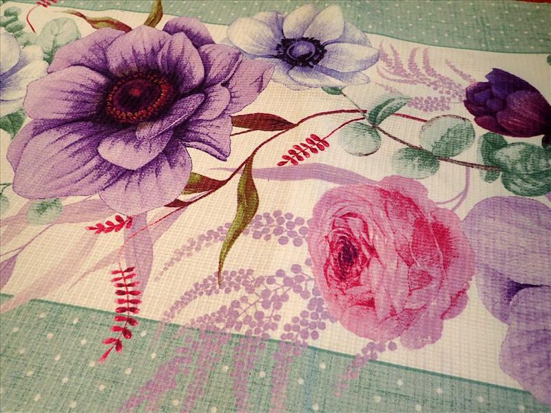 látka - WAFFLE - UTĚRKOVINA - KVĚTY