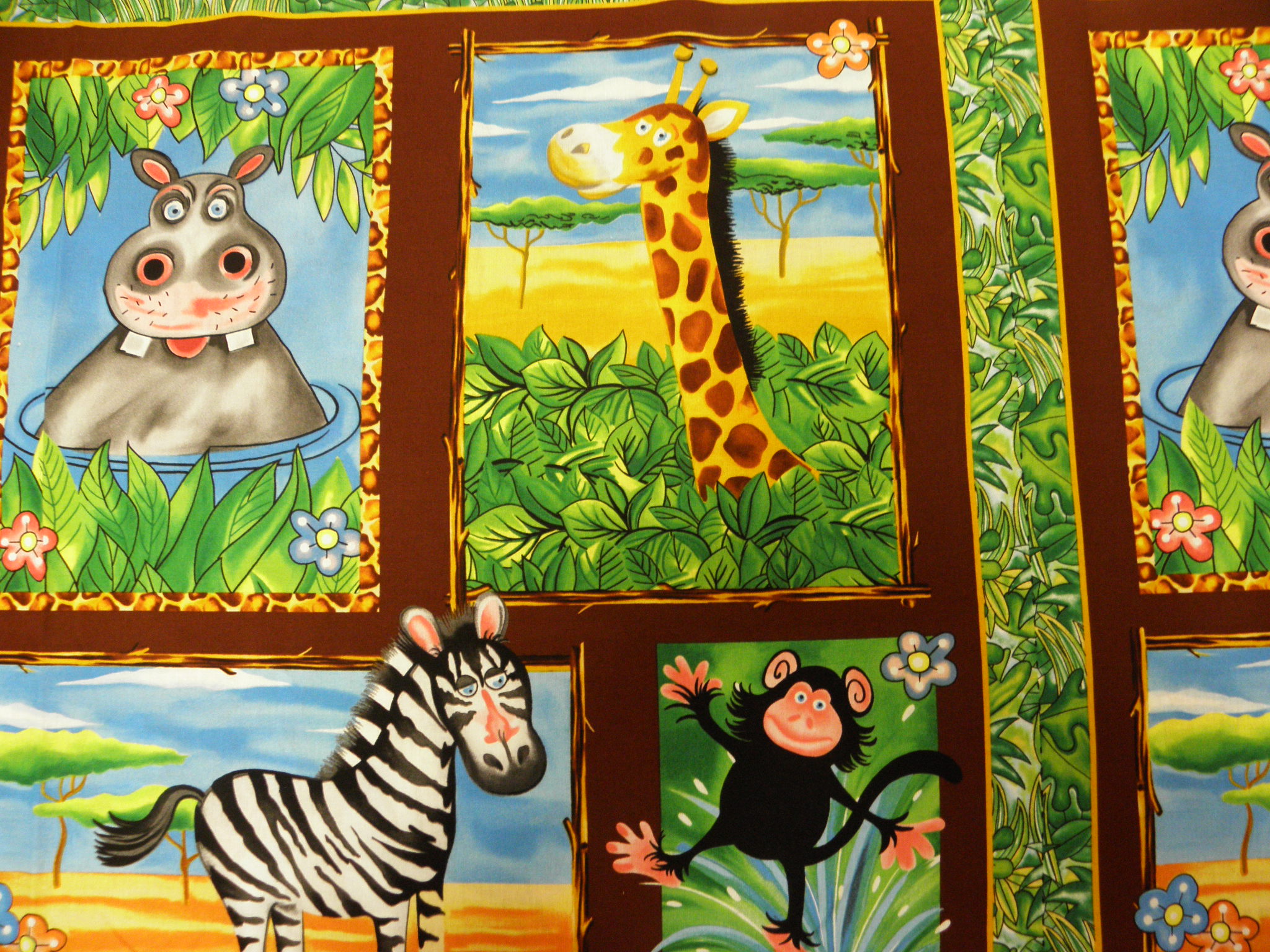 LÁTKA - ZVÍŘÁTKA - PANELY - ŽIRAFA + ZEBRA + OPICE