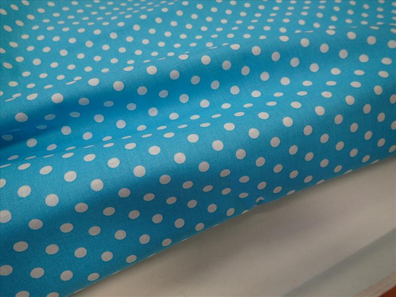 LÁTKA - TYRKYSOVÁ + BÍLÝ PUNTÍK