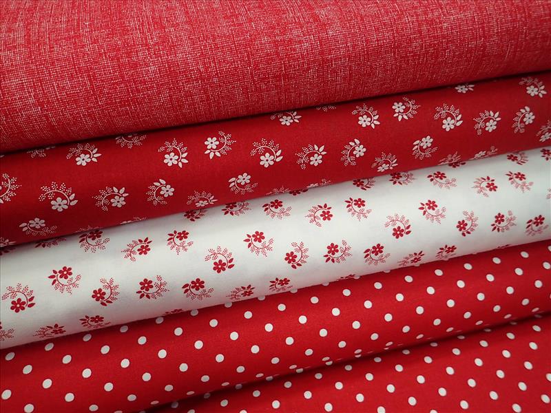 LÁTKA - BÍLÁ + ČERVENÉ KYTIČKY