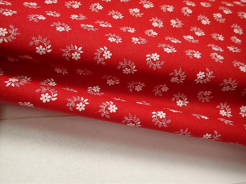 LÁTKA - ČERVENÁ + BÍLÉ  KYTIČKY