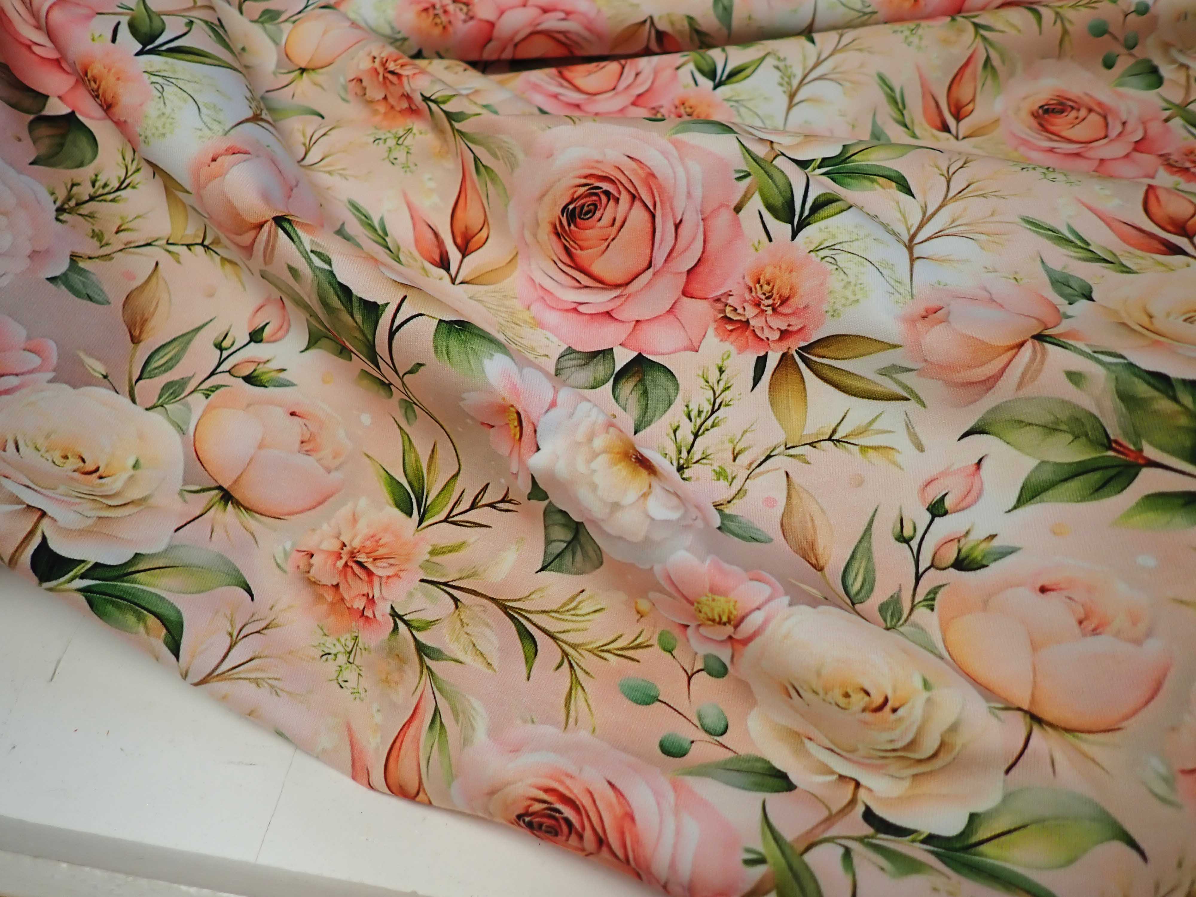 PLETENINA - JERSEY - FOTOTISK - KVĚTY