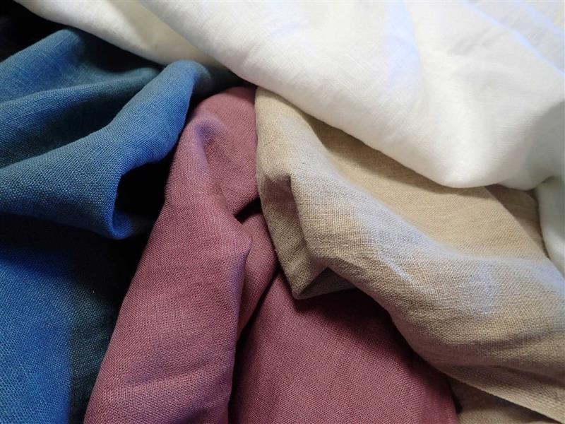 látka - LEN - BARVA FIALOVÁ