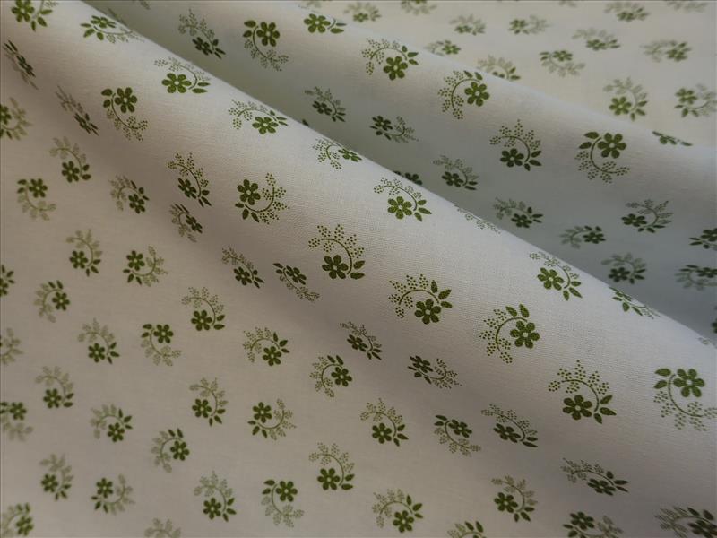 LÁTKA - BÍLÁ + OLIVOVĚ ZELENÉ KYTIČKY