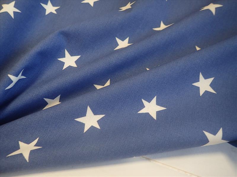 LÁTKA - NÁMOŘNICKY MODRÁ + BÍLÉ HVĚZDIČKY