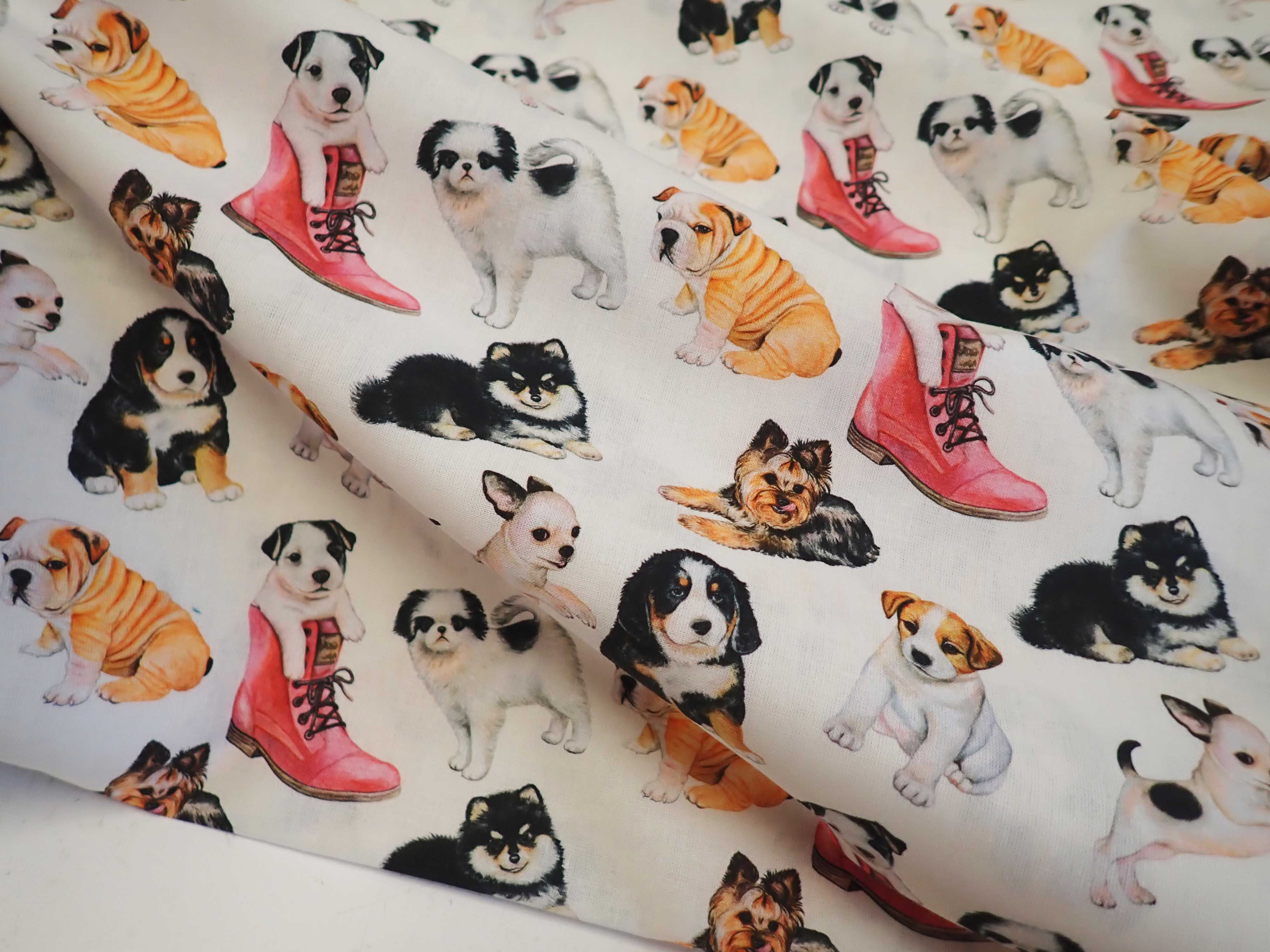 LÁTKA - POPELÍN - FOTOTISK - PEJSKOVÉ